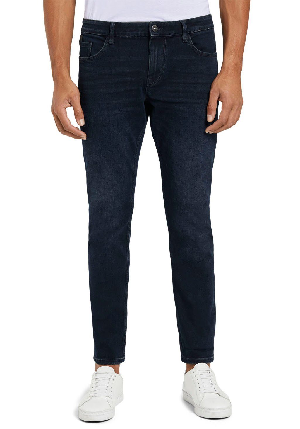 Josh Reißverschluss blue TAILOR black mit dark stone 5-Pocket-Jeans TOM