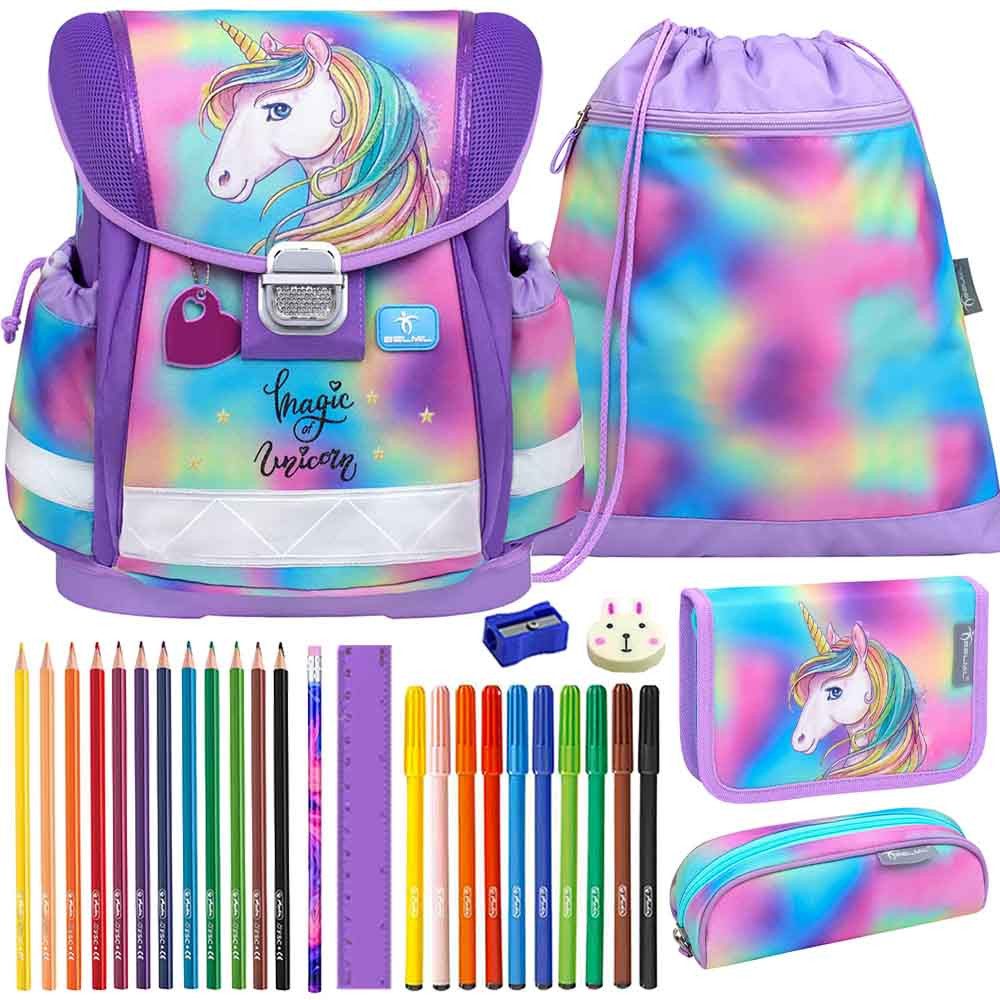 Belmil Schulranzen Set Classy 10-teilig 2025 Mädchen Magic of Unicorn Mane