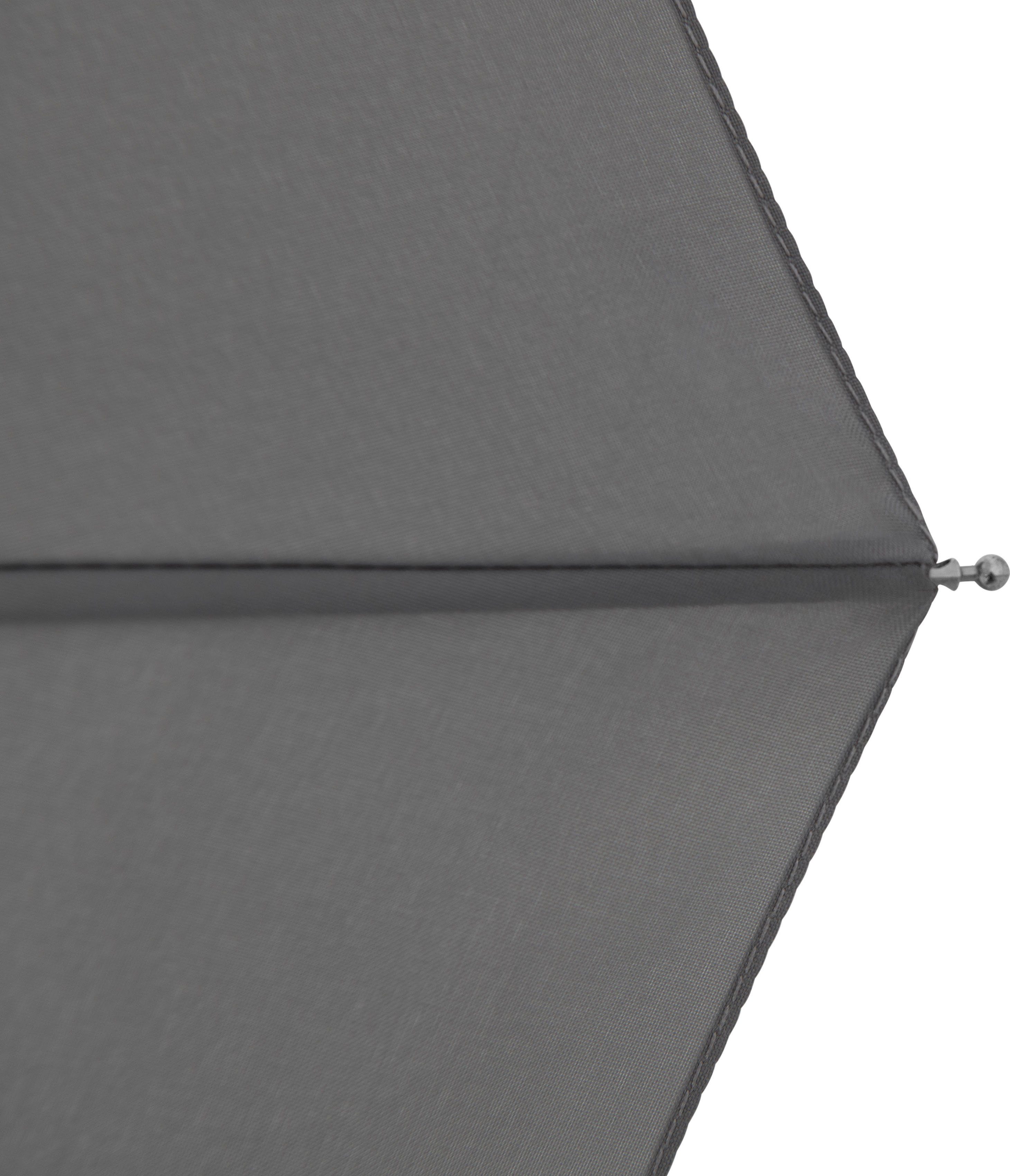 doppler® Taschenregenschirm mit Material Magic, aus slate - nature grey, aus recyceltem Griff schützt Wald weltweit FSC®