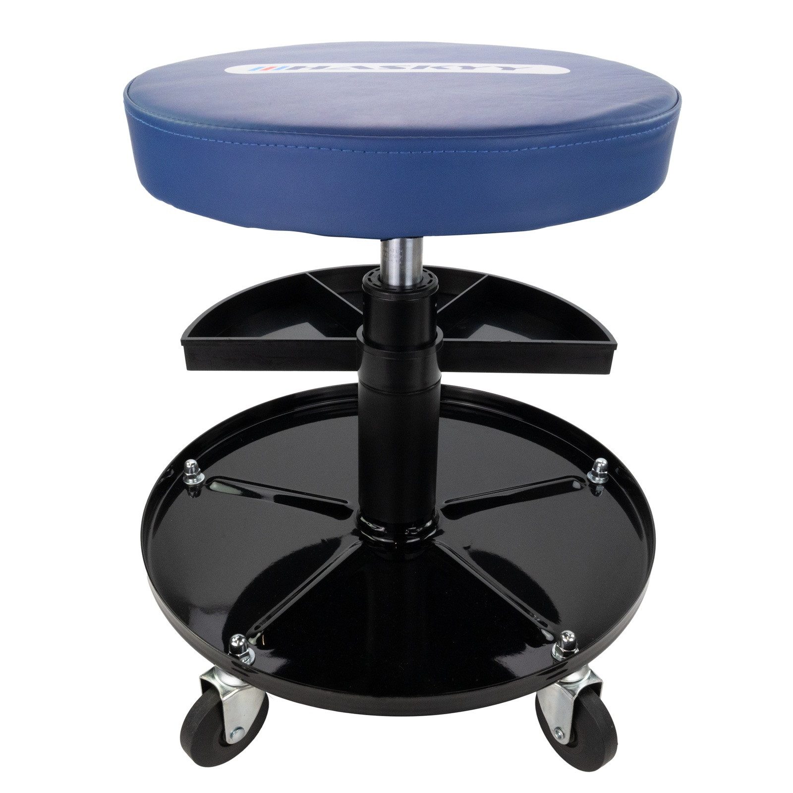 HASKYY Hocker Werkstatthocker Arbeitsstuhl verstellbar auf Rollen Blau/Weiß