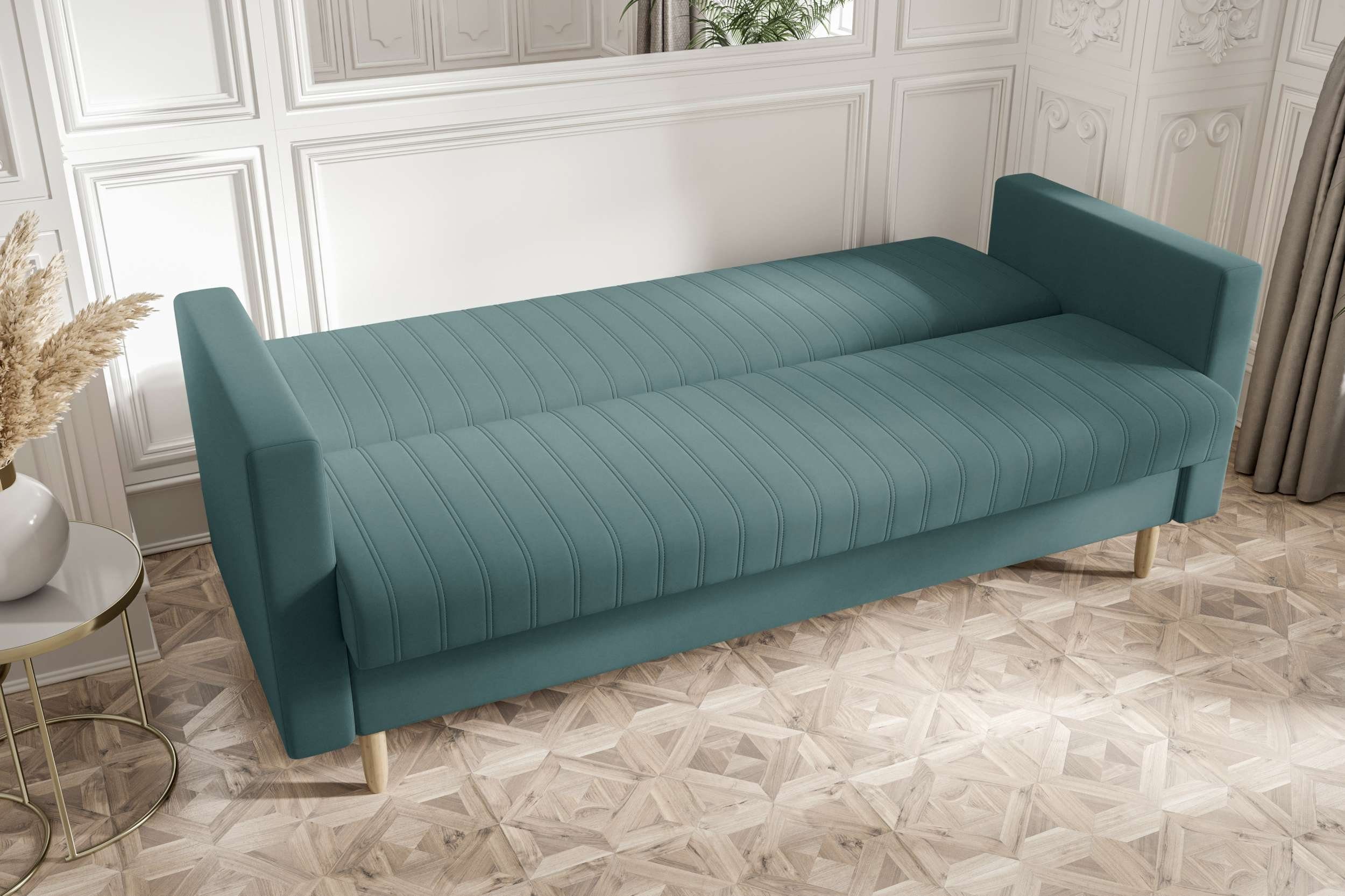3-Sitzer Bettkasten, Stylefy mit Sitzkomfort, Schlafsofa, mit Bettfunktion, Sofa, Melisa, Modern Design