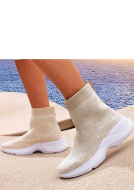 LASCANA Sneaker elastisches Material, Slipper, Boot, Freizeitschuhe, High Top VEGAN