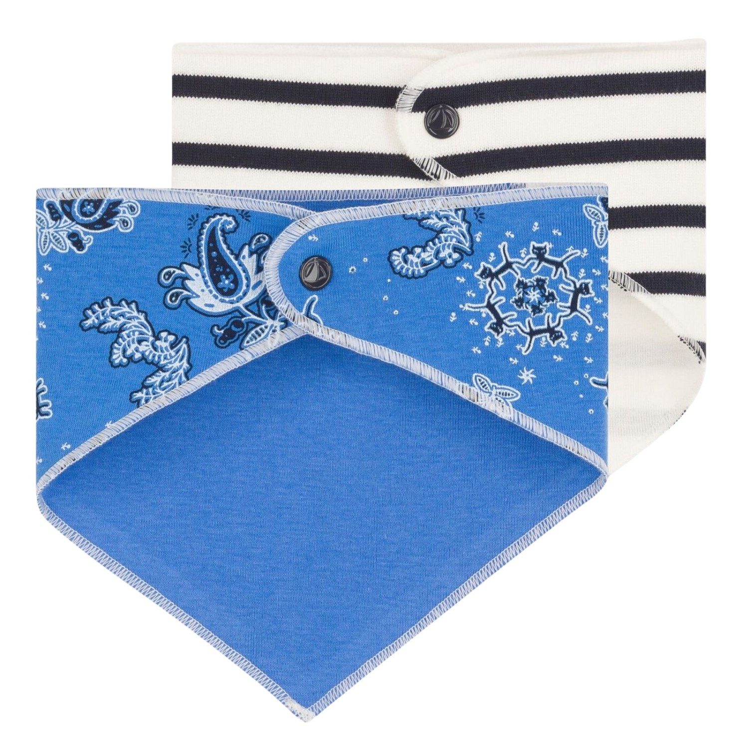 Petit Bateau Lätzchen Petit Bateau Baby Lätzchen 2er Set blau Paisley tolles Geschenk Taufe