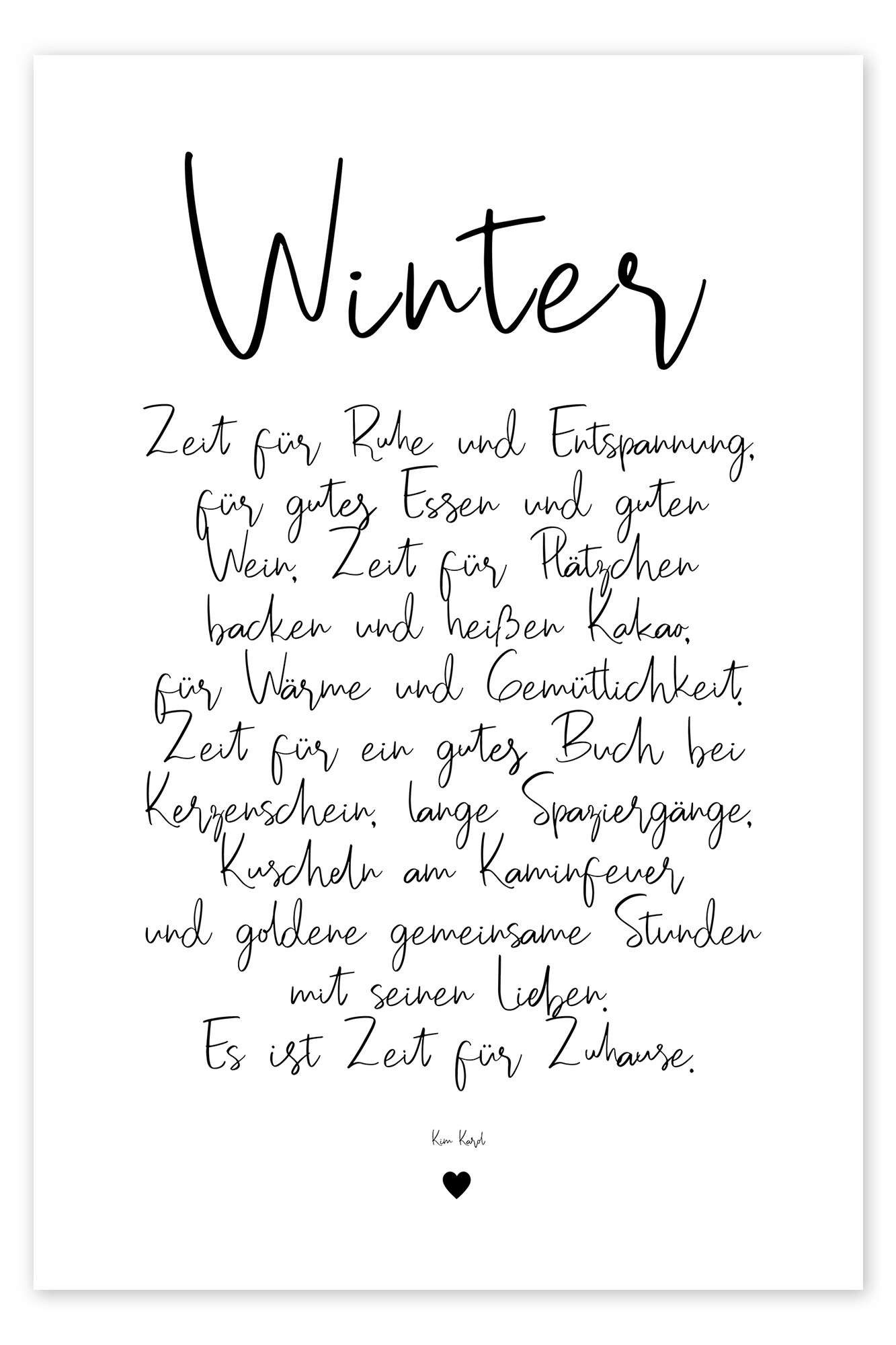 Posterlounge Wandbild Winter - ein Gedicht, Ohkimiko, erhältlich als Poster, Leinwandbild, Wandsticker oder Acrylglasbild