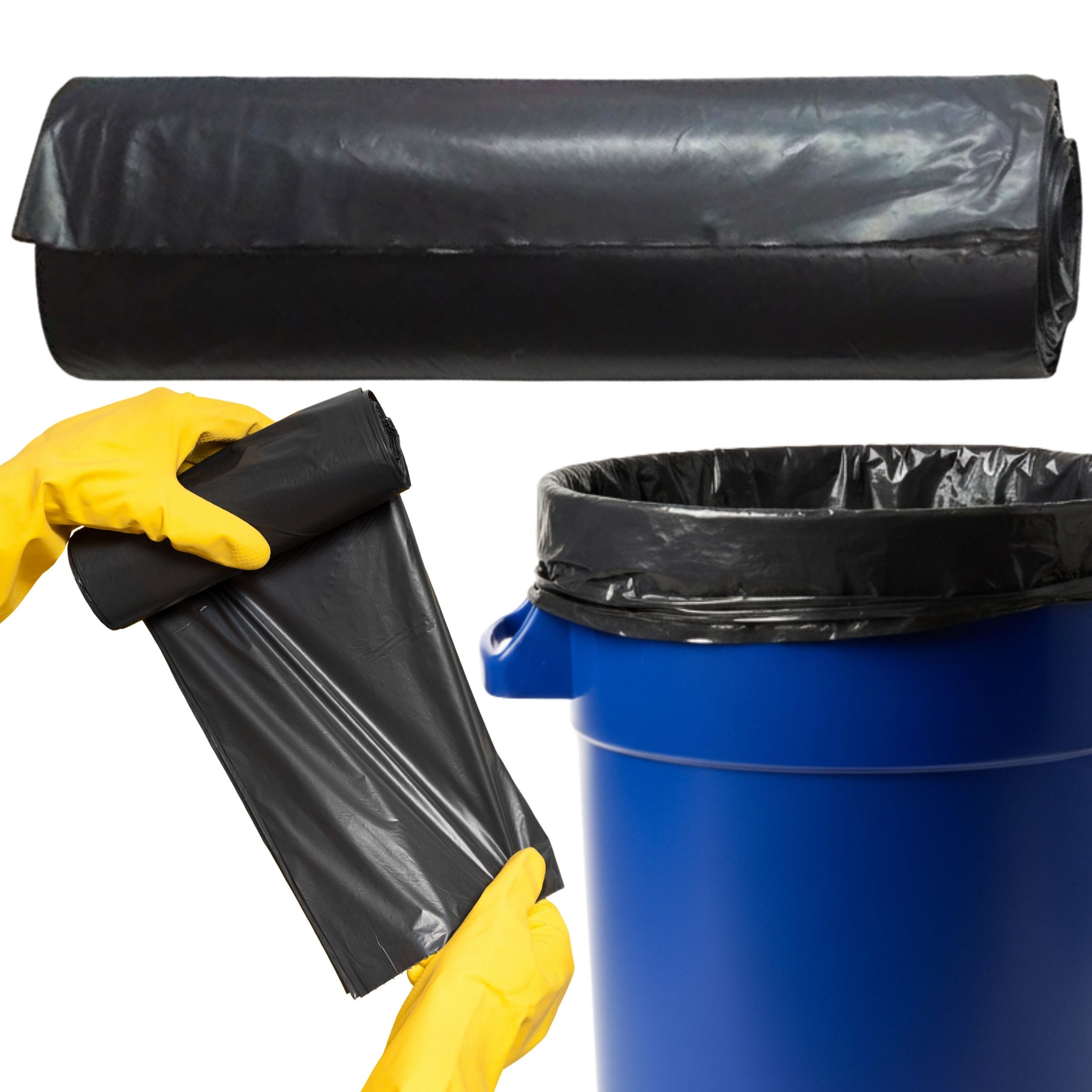 Sarcia.eu Müllbeutel Schwarze Müllsäcke 240L XXL, universell & langlebig – 10 Stück