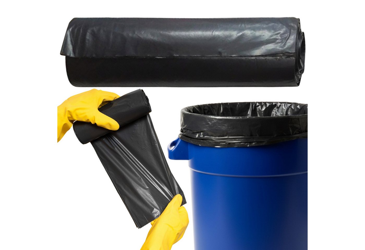 Sarcia.eu Müllbeutel Schwarze Müllsäcke 240L XXL, universell & langlebig – 10 Stück