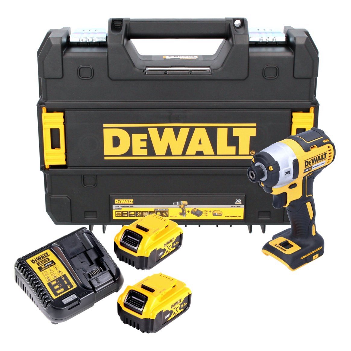 A P2 Akku-Schlagschrauber 2x DCF Brushless DeWalt Nm 5,0 + V Akku Schlagschrauber 18 Akku 205 887