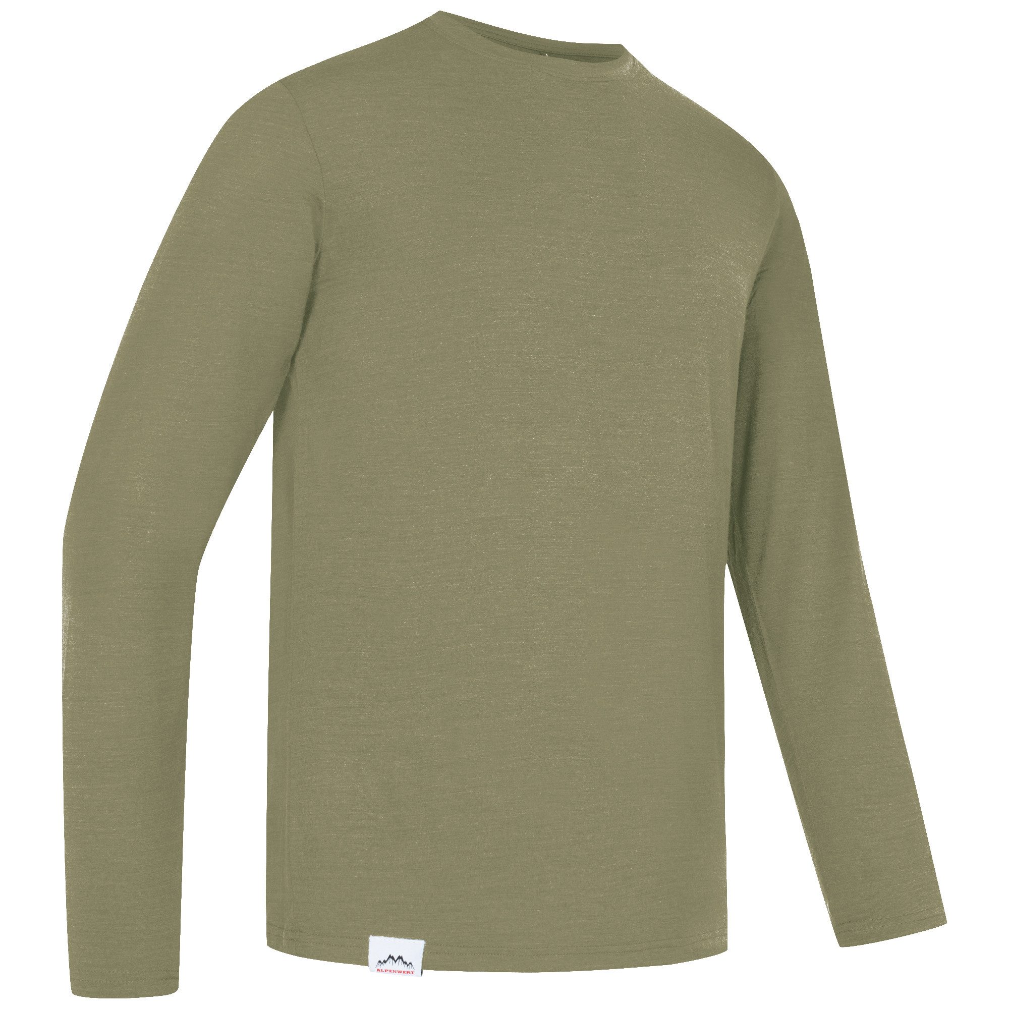Alpenwert Langarmshirt Herren Longsleeve aus Merinowolle – atmungsaktiv & geruchsneutral (1 Pack) Antibakteriell, Anti-Schweiß-Geruch, Outdoor & Funktionsshirt