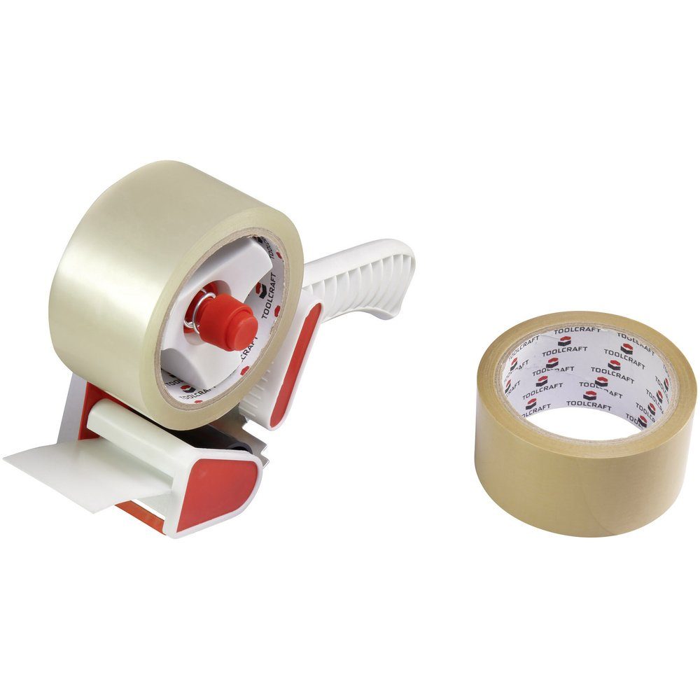 TOOLCRAFT Klebeband TOOLCRAFT Packband-Abroller Rot, Weiß günstig online kaufen