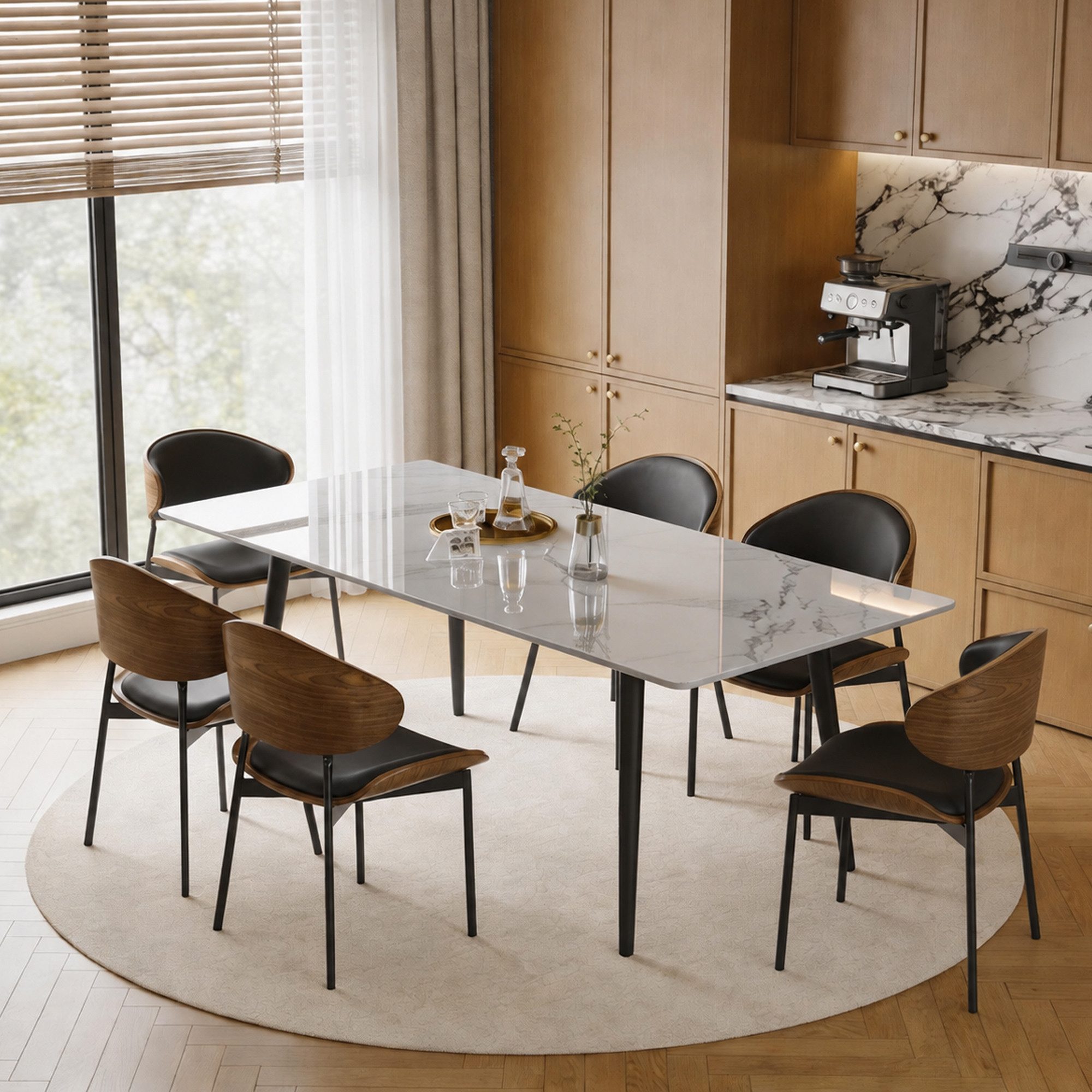 oleyluckidea Esstisch 160cm, Moderner Esszimmer küchentisch, Esszimmertisch Weiß (ein Esstisch), Breite 120/160 cm