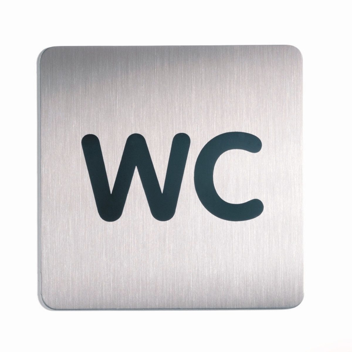 DURABLE Hinweisschild Türschild Picto quadratisch 'WC' 150x150mm metallic silber