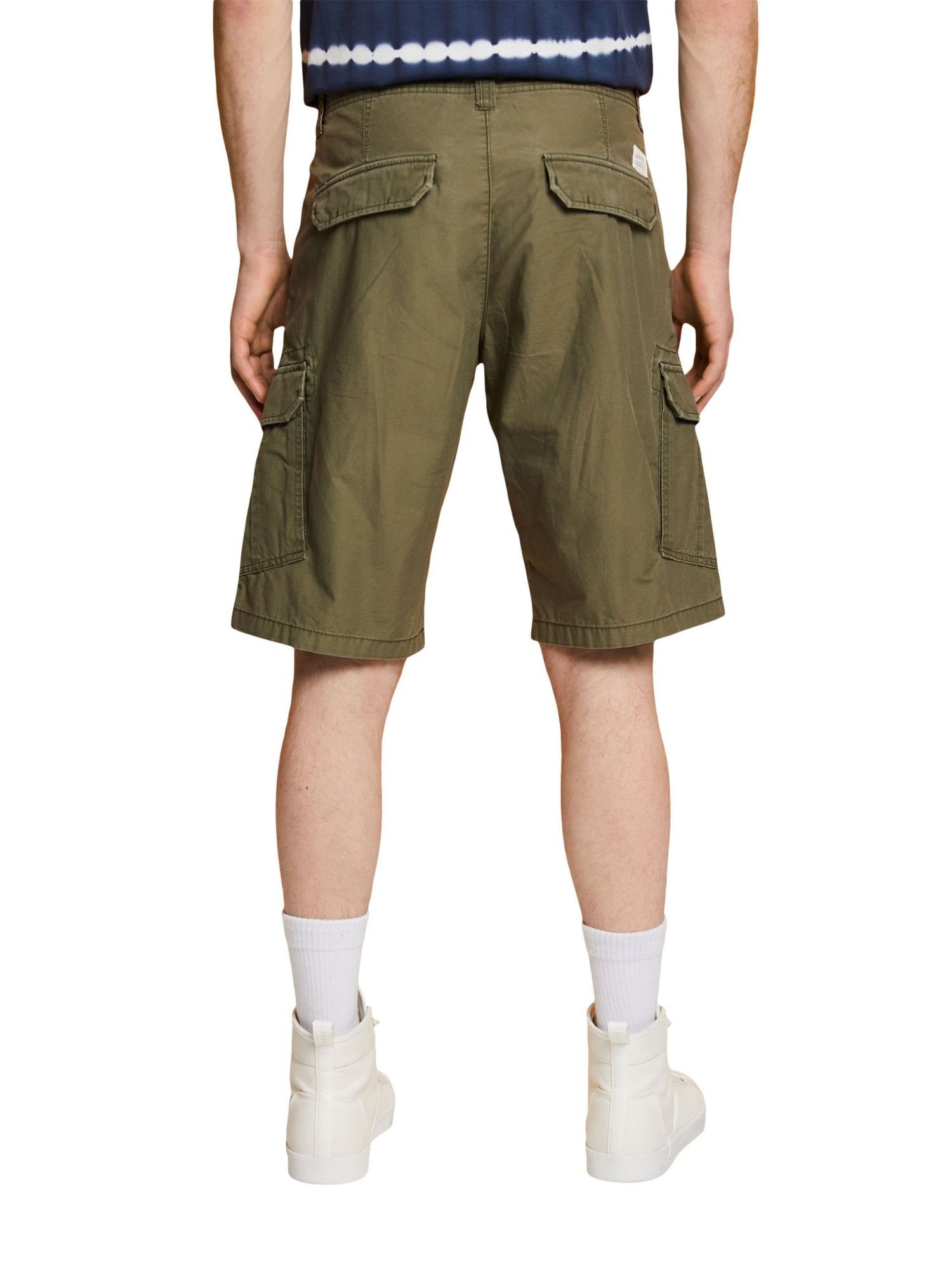 Esprit Shorts Cargoshorts, 100% DARK Baumwolle KHAKI (1-tlg)