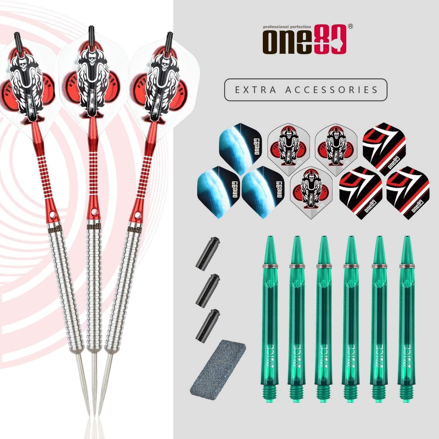 one80 Dartpfeil One80 Tungsten Profi Dartpfeile Set mit Metallspitze
