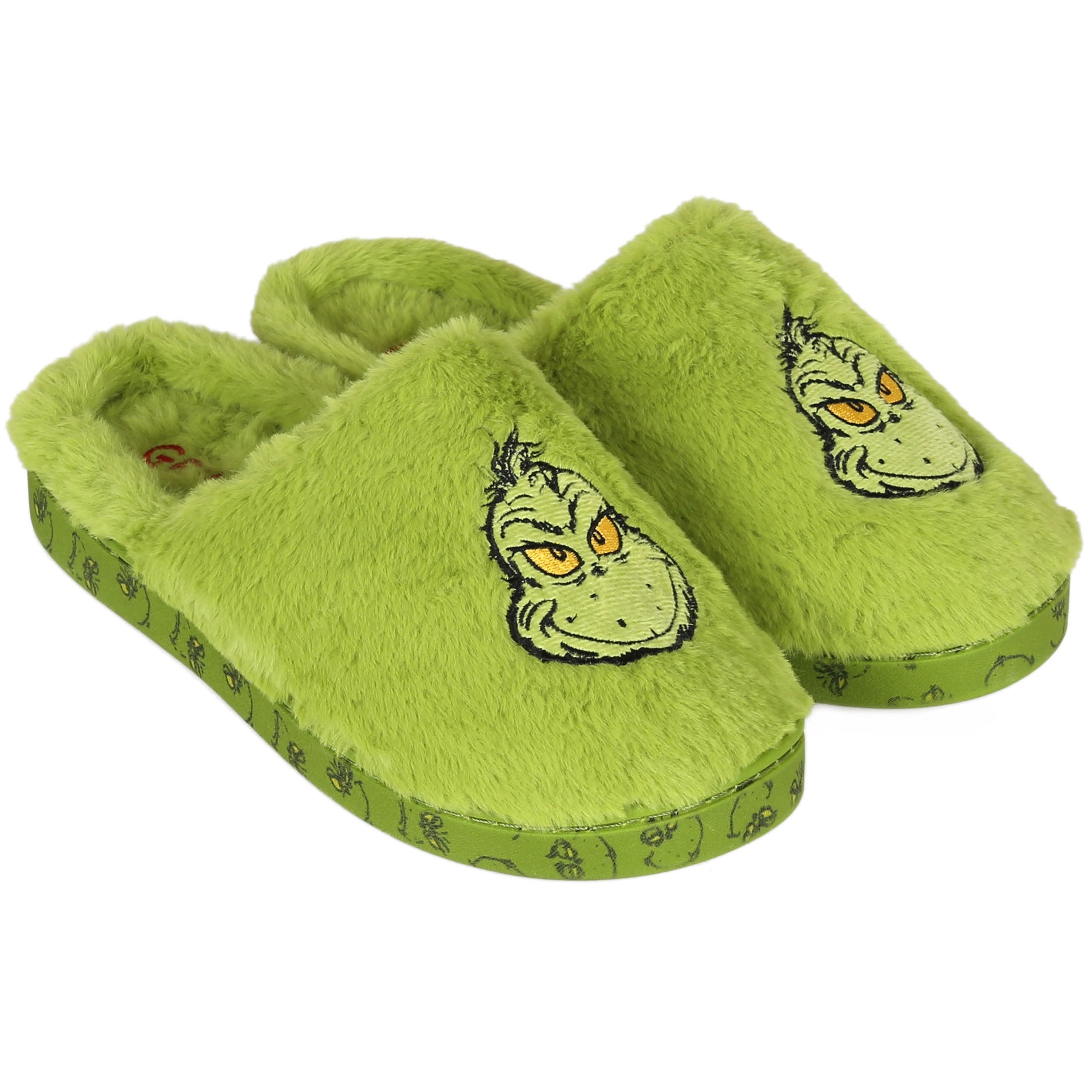 Sarcia.eu Grinch rutschfeste Damen-Pantoffeln, warm & weich, Fell-Hausschuhe Plüsch Hausschuhe