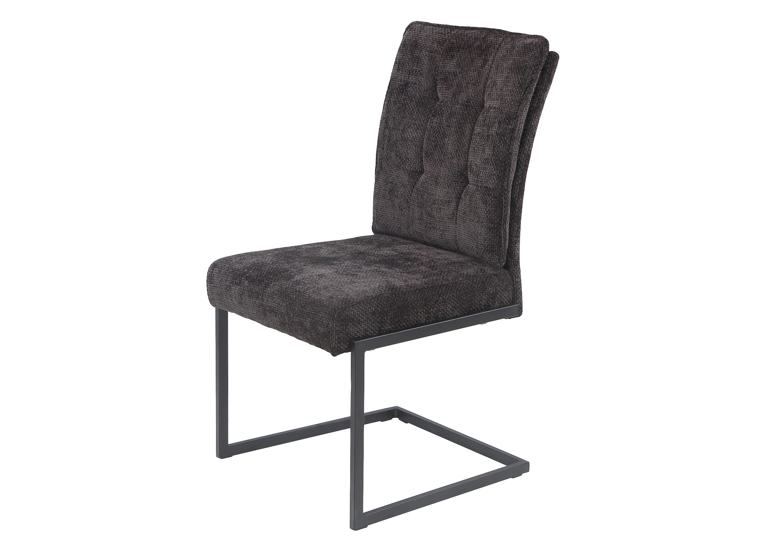 Die Möbelfundgrube® Freischwinger anthrazit mit Viscoschaum, Komfortsitz, Esszimmerstuhl, »OLENA«, Hochkant Metall Gestell schwarz · extra Rückenpolsterung