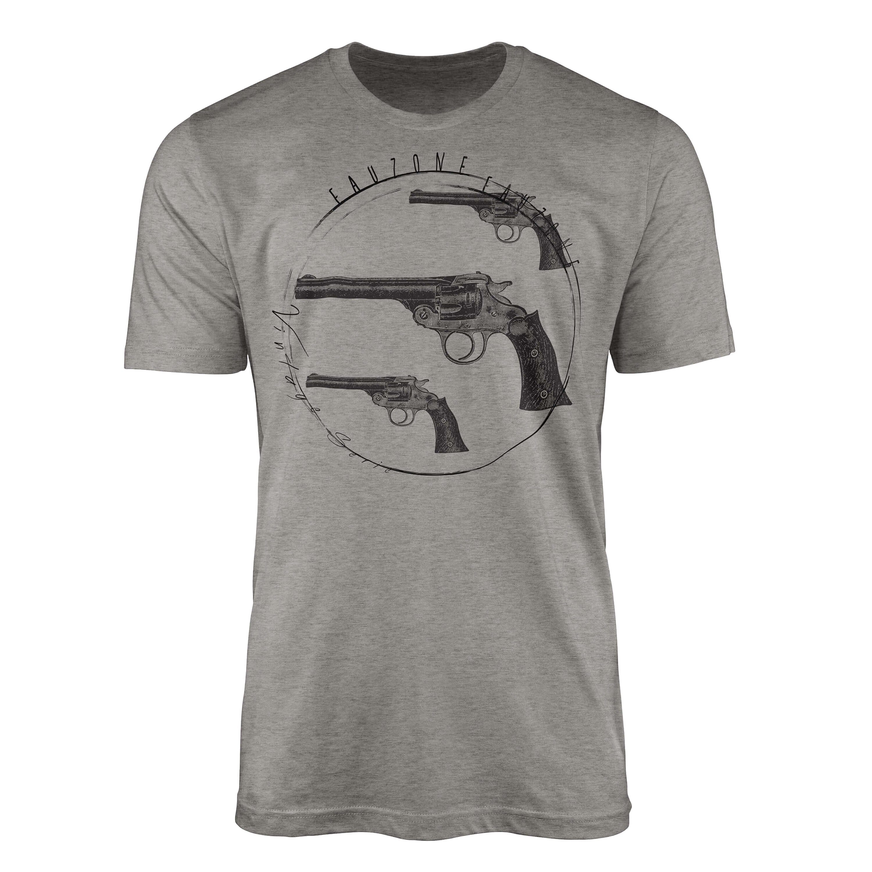 Sinus Art T-Shirt Vintage Herren T-Shirt Pistolen Ash