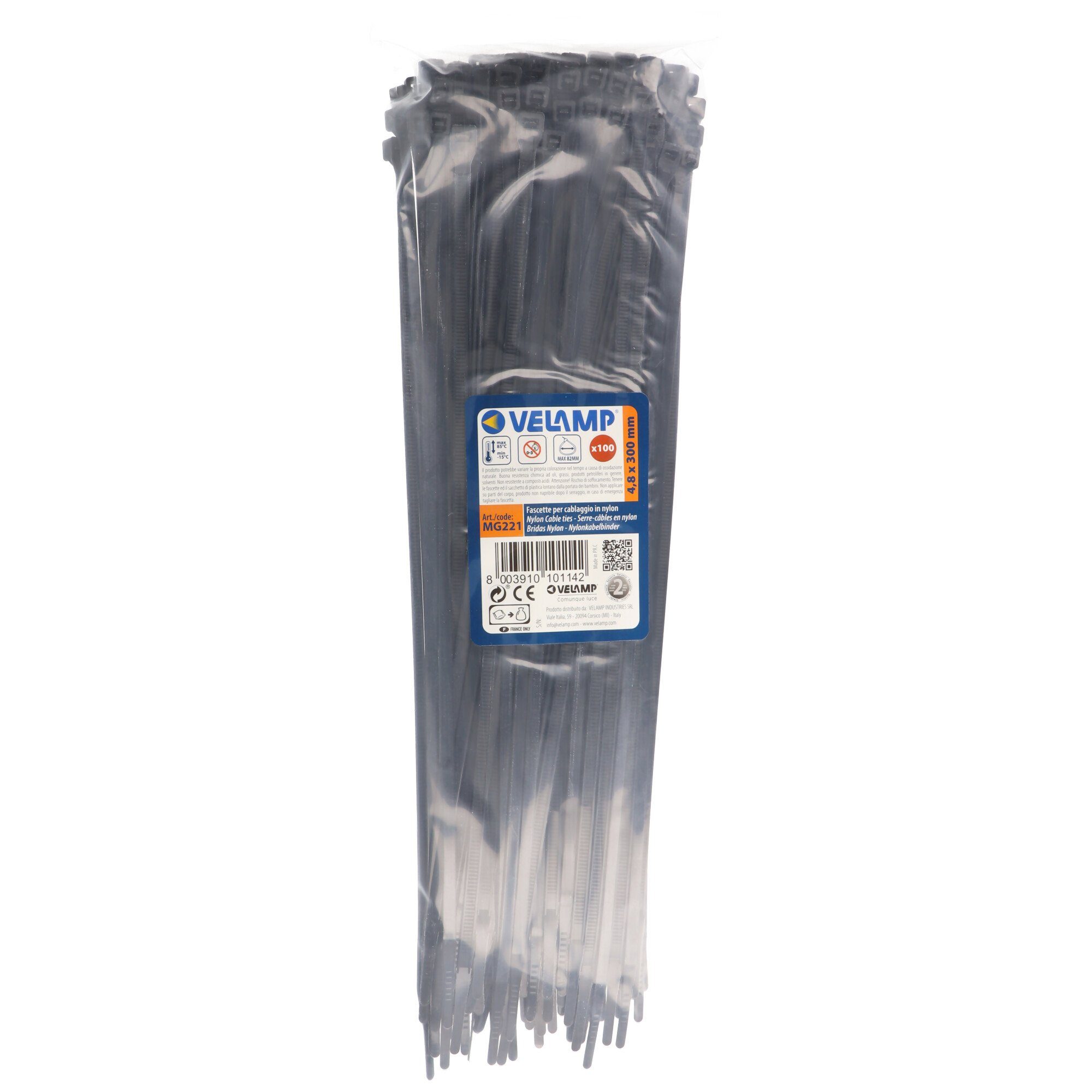 Velamp Kabelbinder Velamp Kabelbinder Nylon, Schwarz. 4,8x300mm, 1 Pack mit 100 Stck