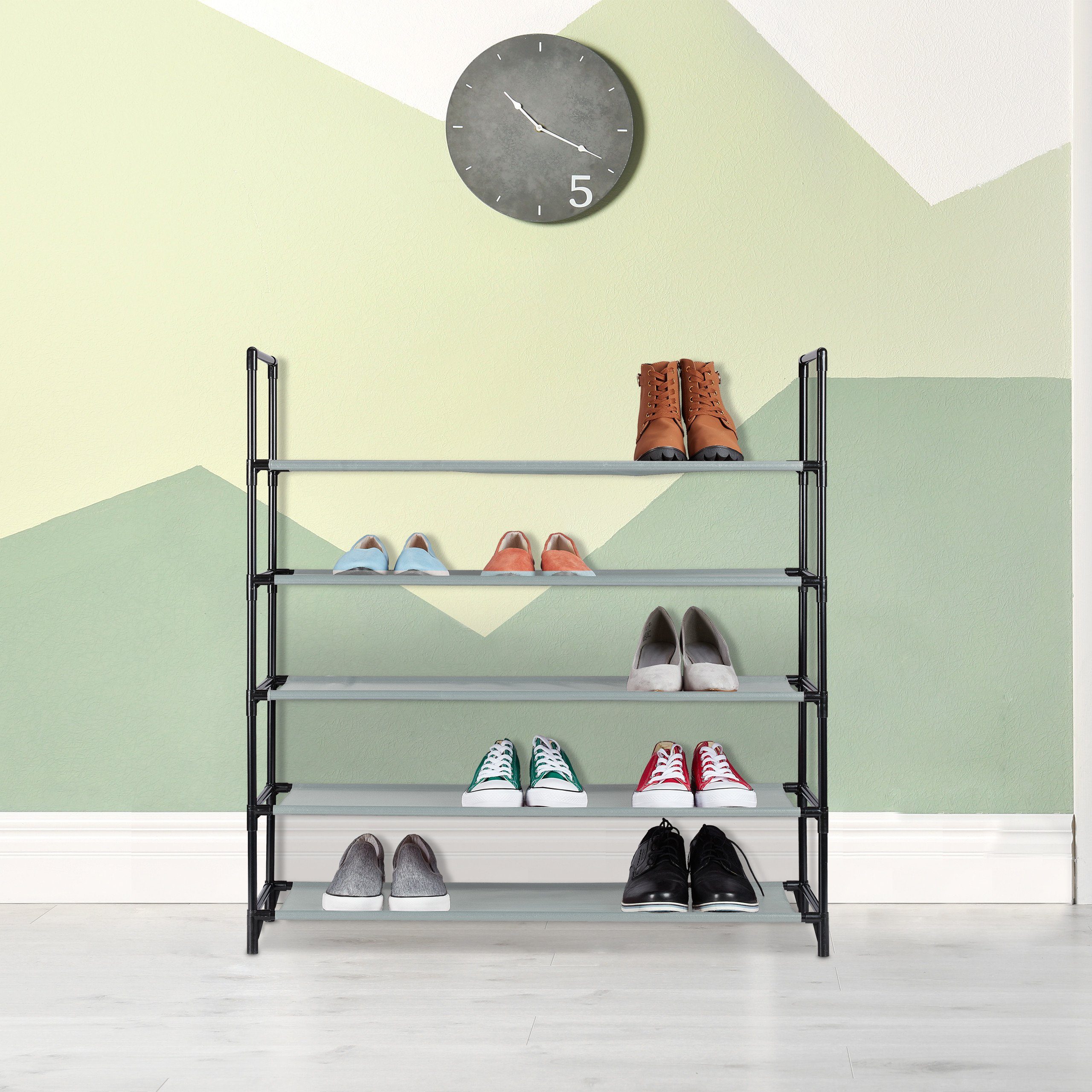 relaxdays Schuhregal Stecksystem XL, Grau günstig online kaufen