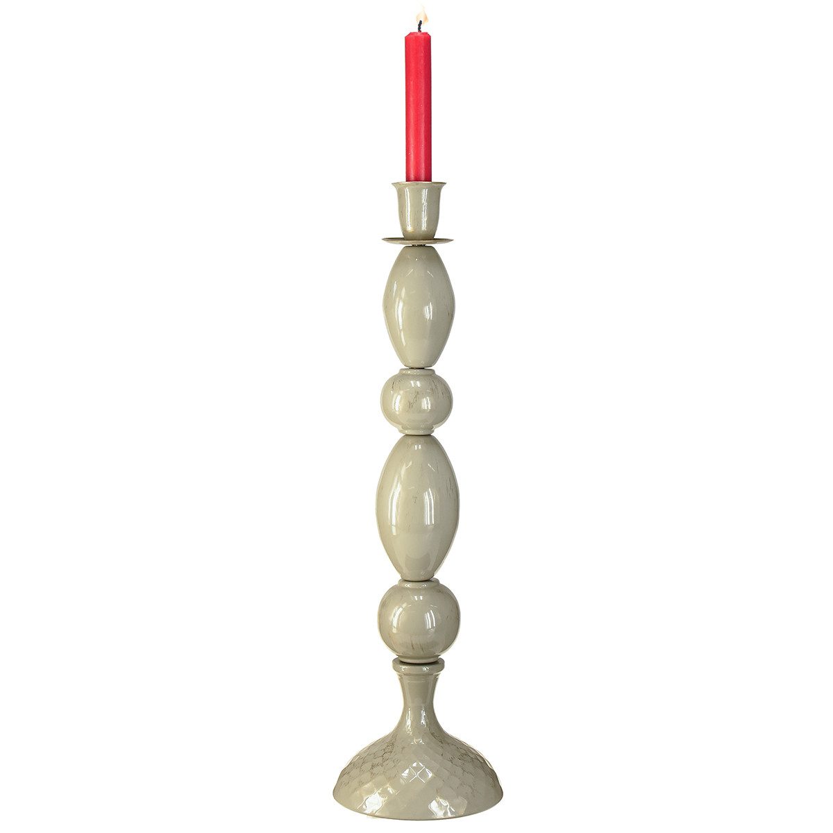 Florists Products Kerzenhalter Eleganter Stabkerzenhalter Grau Gold Metall 51cm Modern