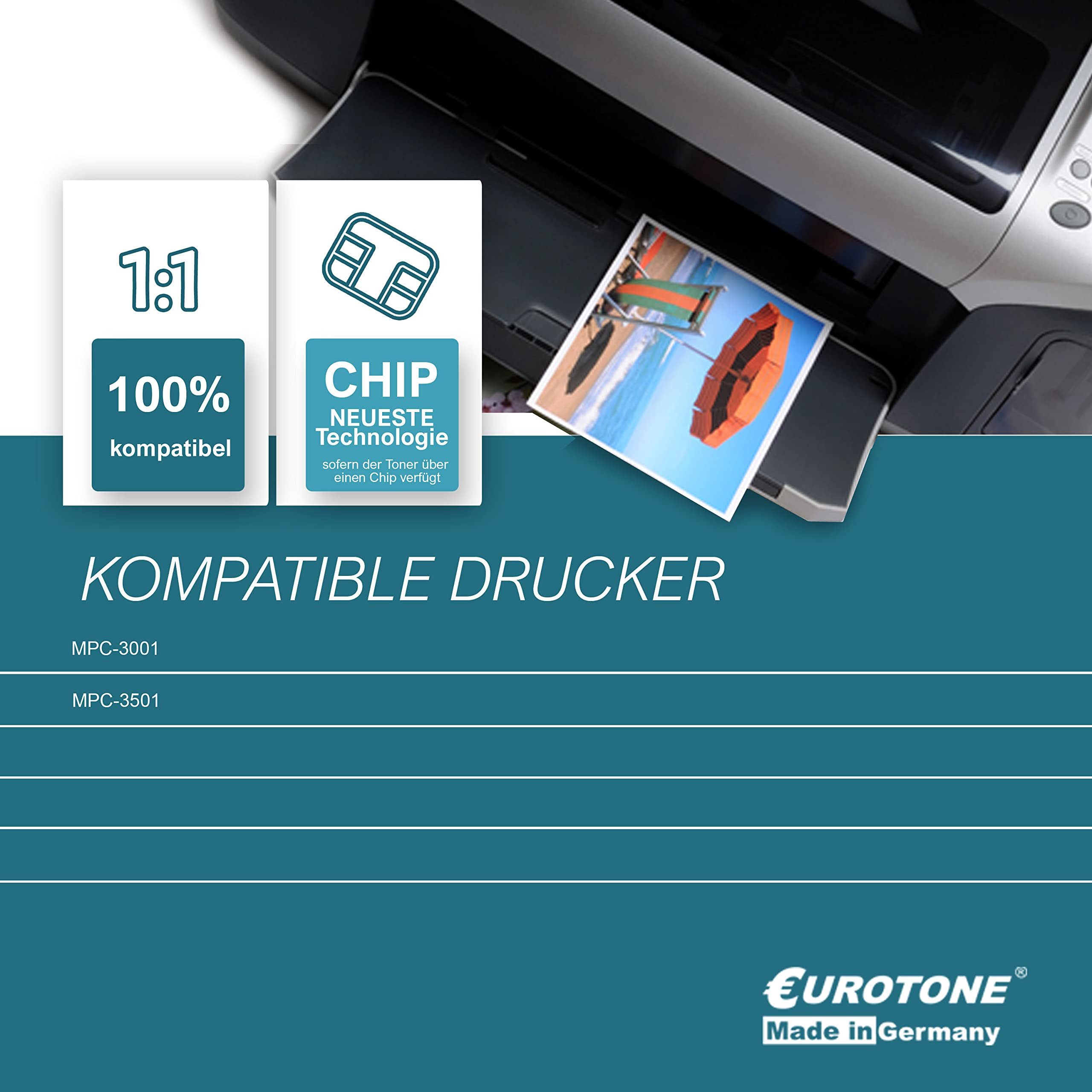 Eurotone Tonerkartusche 1x Eurotone Toner für Ricoh Aficio MP C 2800 3001 3300 3501 AD SPF…, (Einzelpack, 1-St), Kompatibel, sofort einsatzbereit