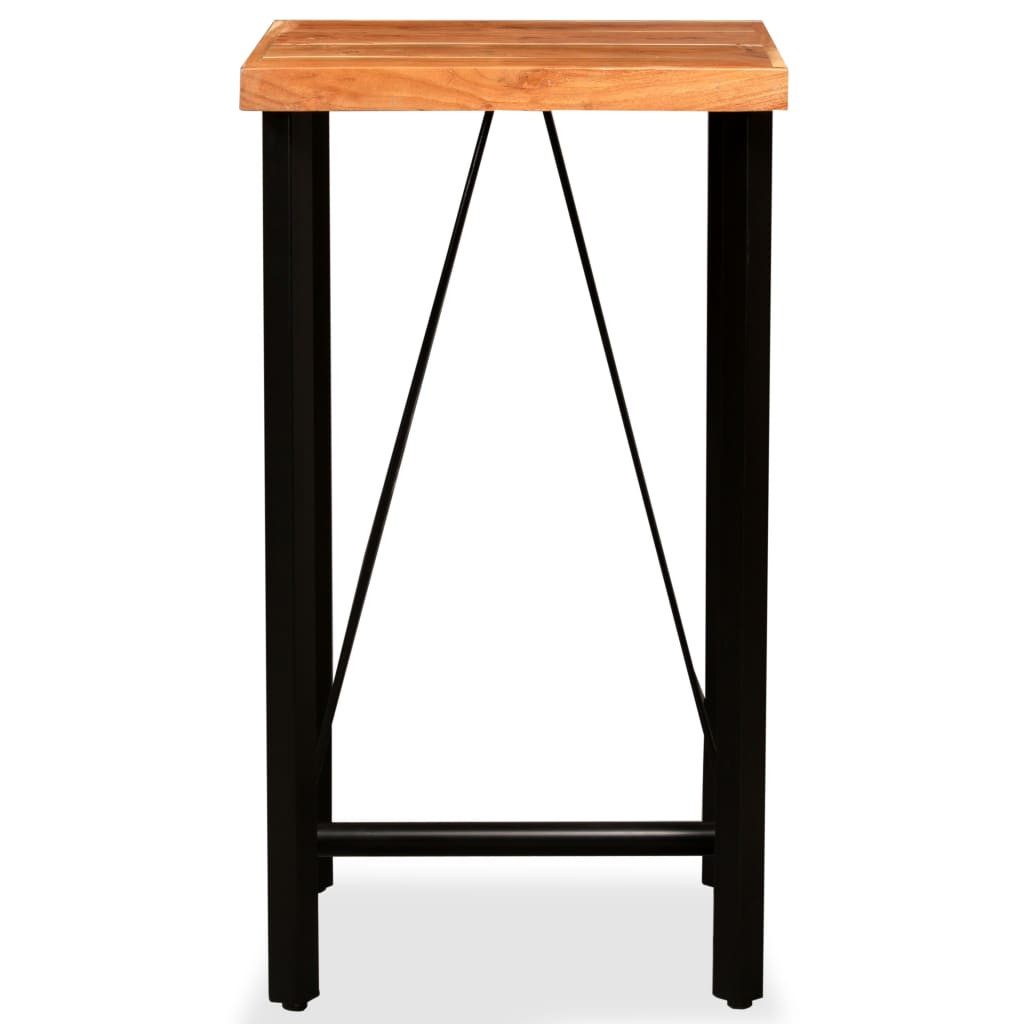 vidaXL Essgruppe Bar-Set 3-tlg. Massivholz, Echtleder und Canvas, (2-tlg)