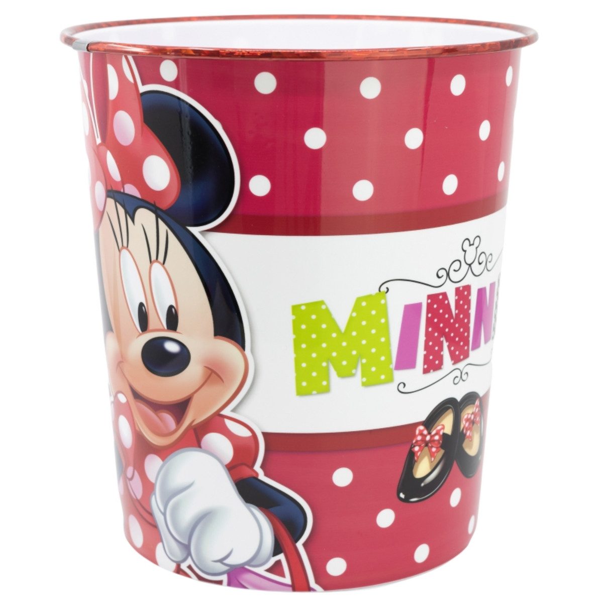 Disney Minnie Mouse Mülleimer 10 Lt Abfalleimer für Kinderzimmer mit fröhlichem Design