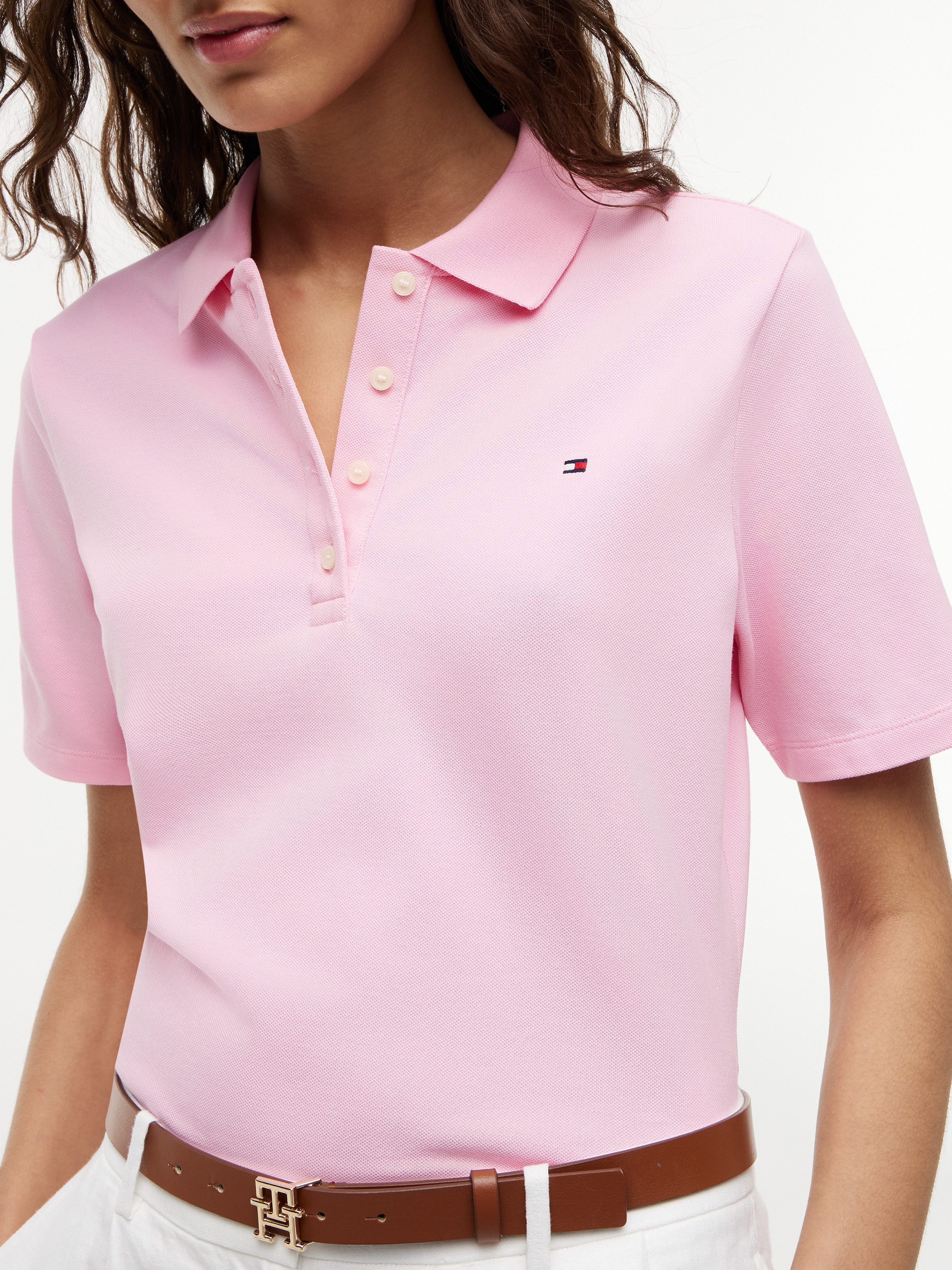Tommy Hilfiger Poloshirt 1985 REG PIQUE POLO mit Logo-Stickerei, Seitenschlitze, Regular Fit