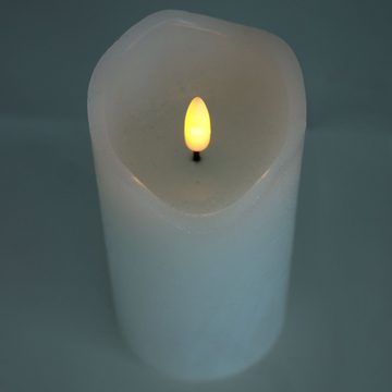ToCi LED-Kerze LED Echtwachs Kerzen 4er Set Weiß mit Timer schwarzer Docht Ø7,5cm