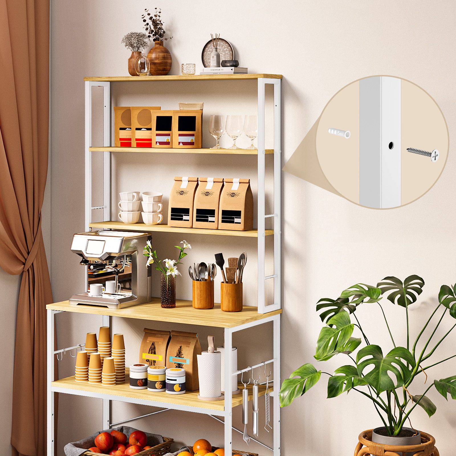 Bealife Standregal Küchenregal, Standregal mit 6 günstig online kaufen