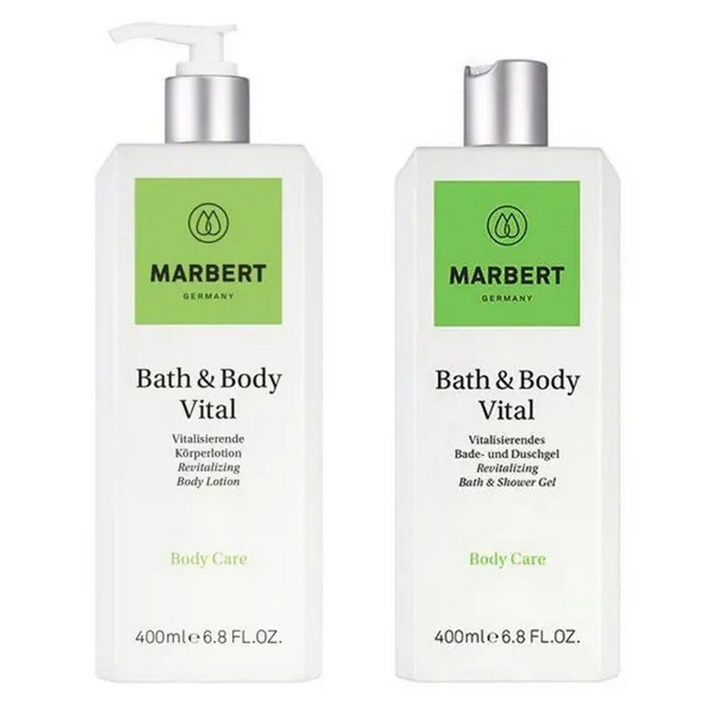 Marbert Körperlotion Bath & Body Vital Körperlotion + Bade & Duschgel, je 400 ml, 2-tlg.