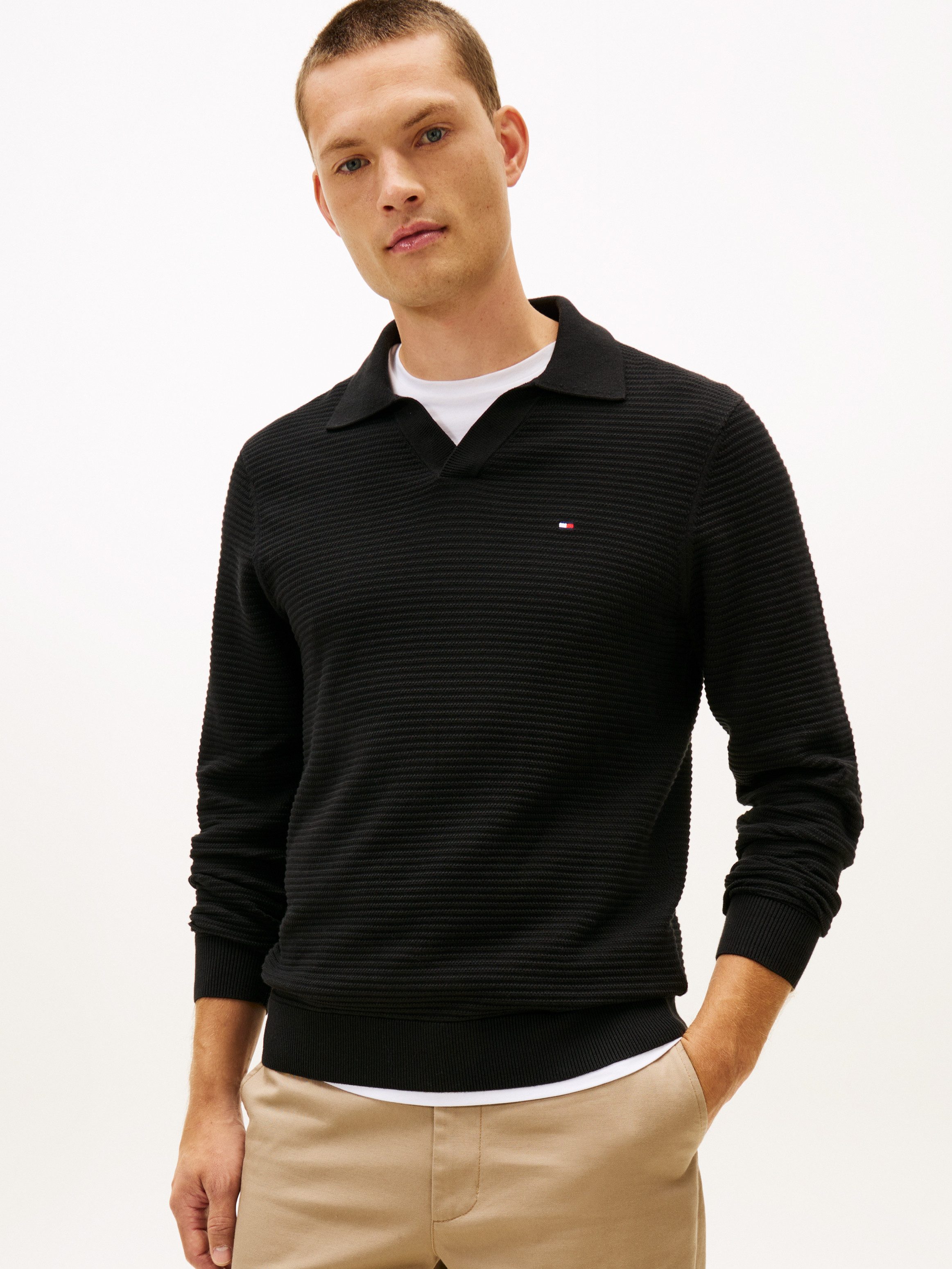 Tommy Hilfiger Polokragenpullover SEASONAL STRUCTURE mit Struktur, Polokragen, regular fit