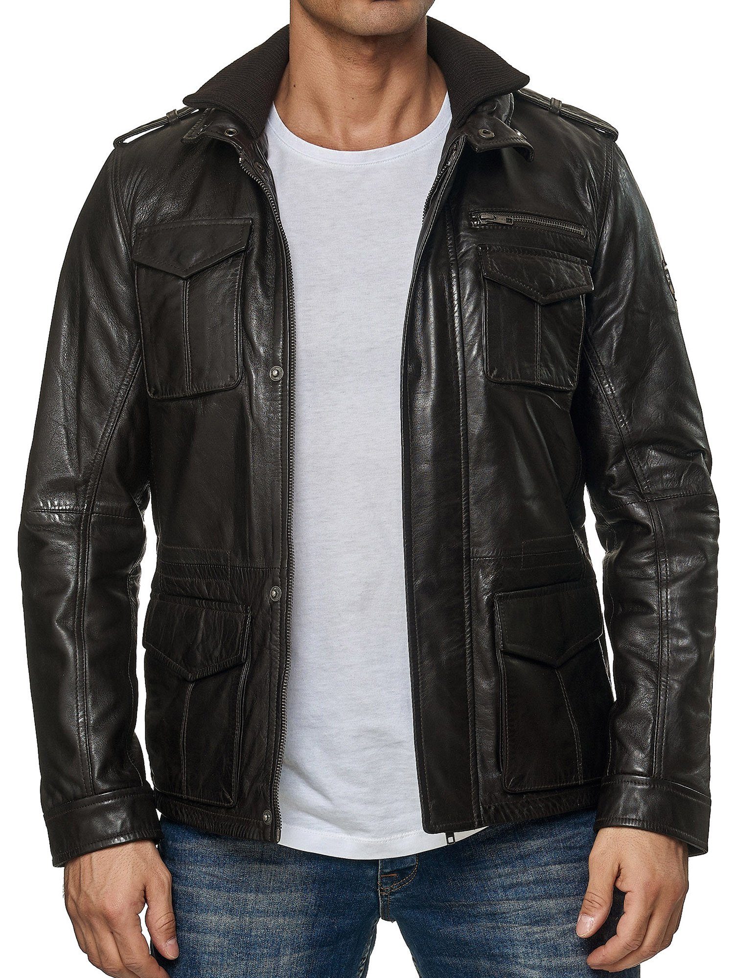 Tazzio Lederjacke 19706 Leder Jacke im Trenchcoat-Look