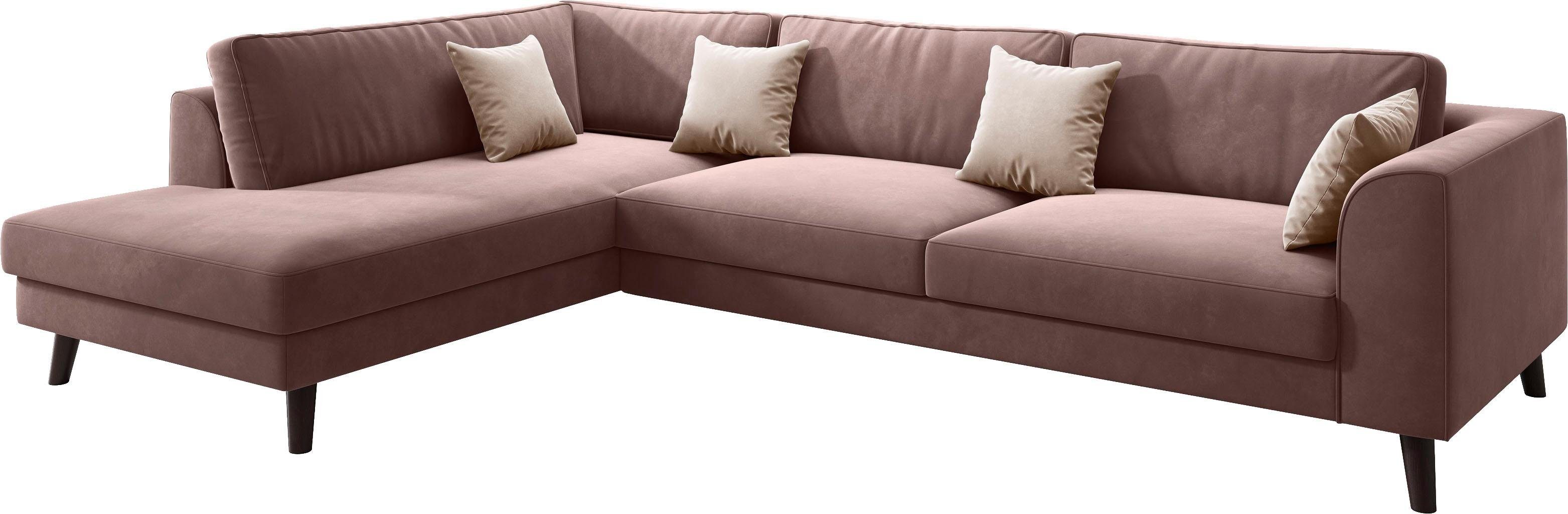 Home affaire Ecksofa Laurentia, L-Form, mit 4 Zierkissen, Ottomane links oder rechts bestellbar. Reduzierter Preis € 1.299,99. Unverbindliche Preisempfehlung € 1.699,00