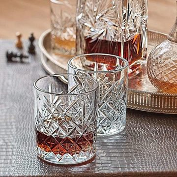Pasabahce Gläser-Set Timeless, Glas, Kristallglas 4er Set mit Goldrand, Whiskey Glas