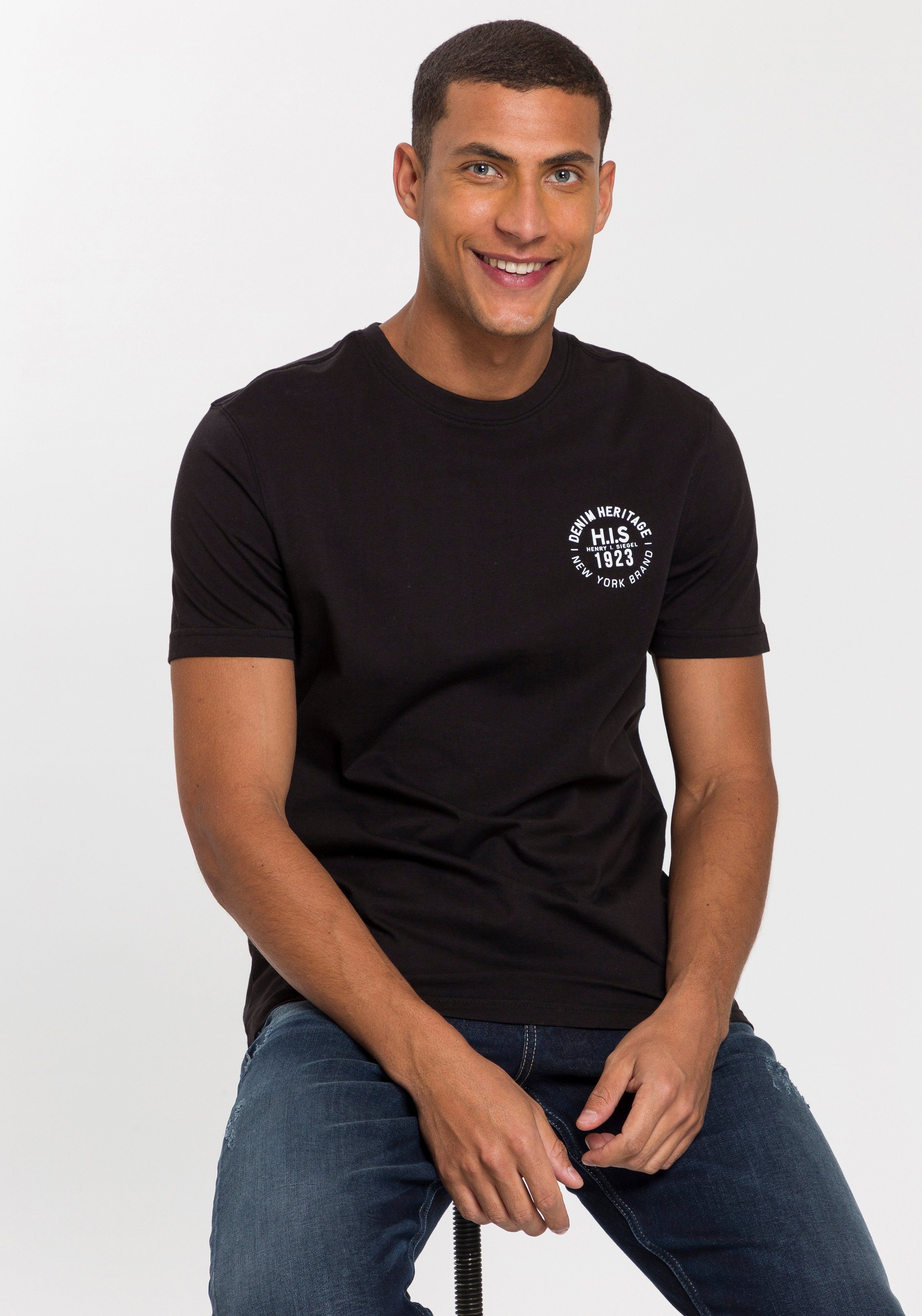 H.I.S T-Shirt (Packung, 3-tlg., 3er-Pack) schmal geschnitten, bedrucktes De günstig online kaufen