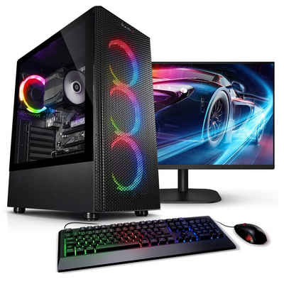Kiebel Viper IV Gaming-PC-Komplettsystem (27", AMD Ryzen 5 AMD Ryzen 5 4600G, Radeon Vega, 16 GB RAM, 1000 GB HDD, 512 GB SSD, ARGB-Beleuchtung, WLAN)