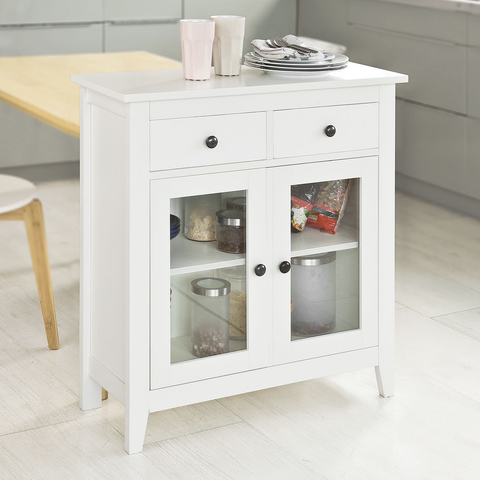 SoBuy Sideboard FSB05, Küchenschrank mit 2 günstig online kaufen