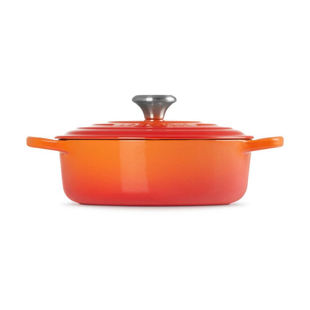 LE CREUSET Bräter Gourmet-Bräter mit Deckel 30 cm Signature Ofenrot, Emailliertes Gusseisen, Schmortopf, Cocotte, Bratentopf, ca. 6-7 Personen, Ø30cm, Gusseisen