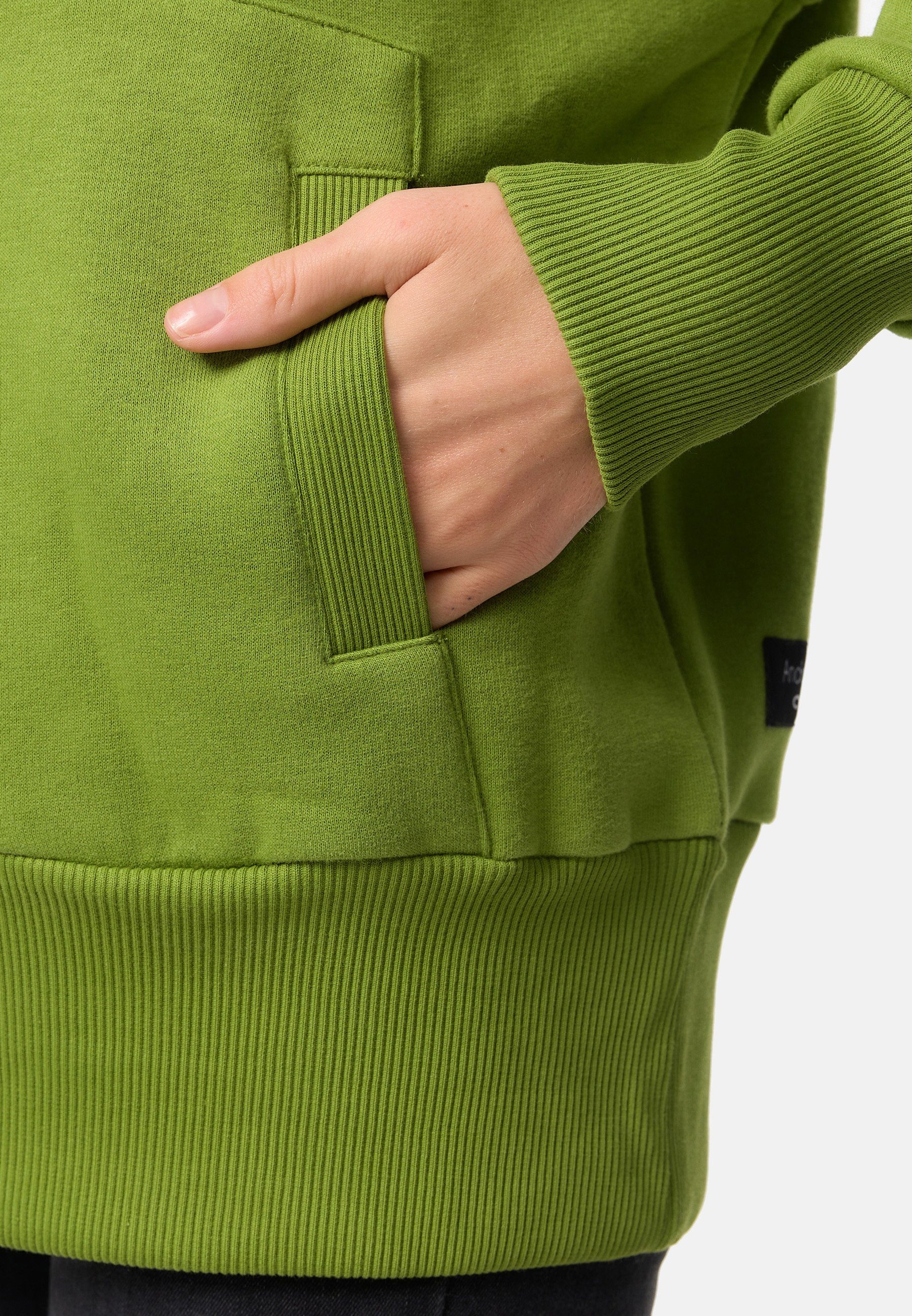 Decay Kapuzensweatshirt mit dezentem Frontprint olivgrün-grün