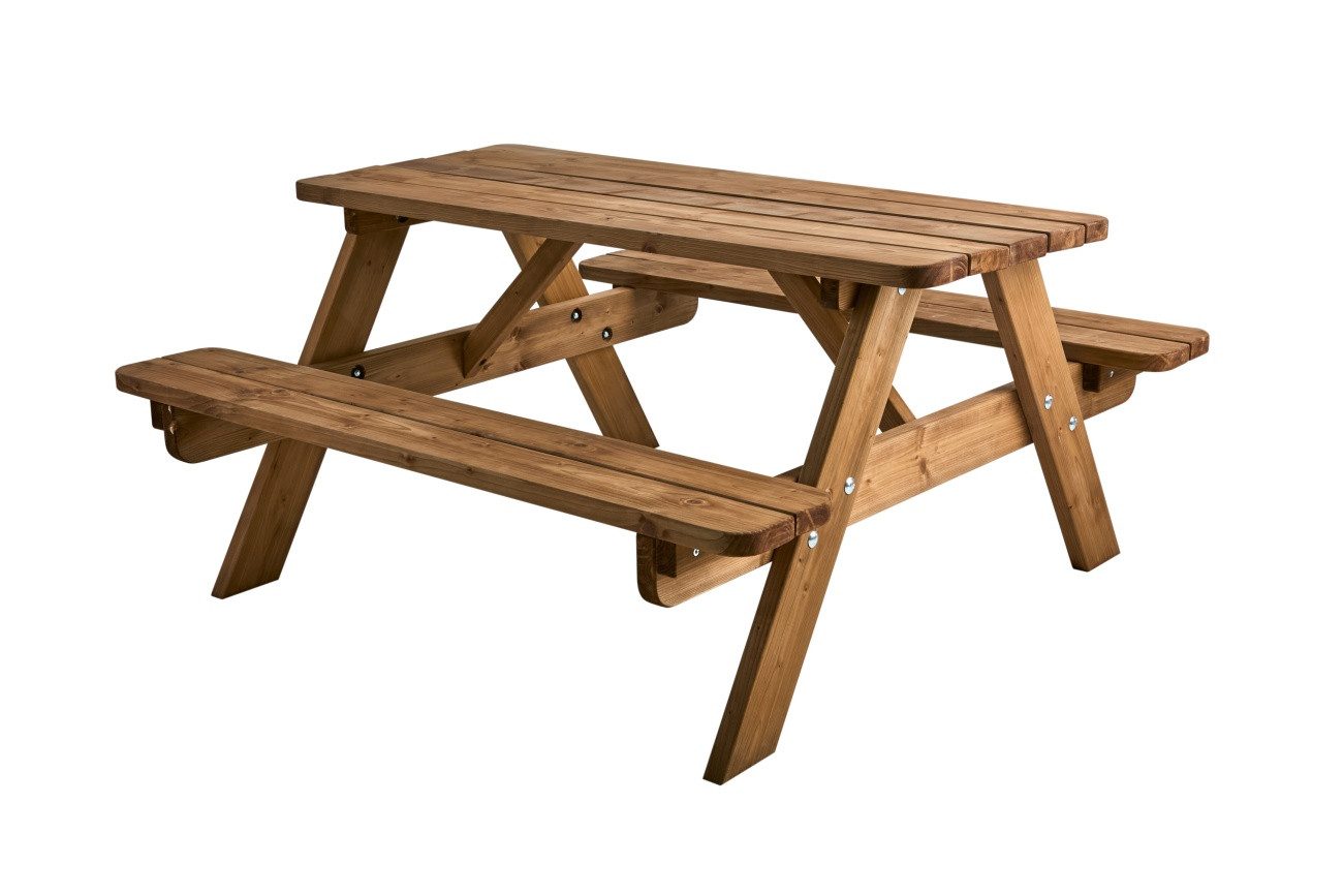 Brafab Gartentisch Kinder-Picknicktisch Resmo aus Kiefernholz, Braun, Kinder-Picknick-Set