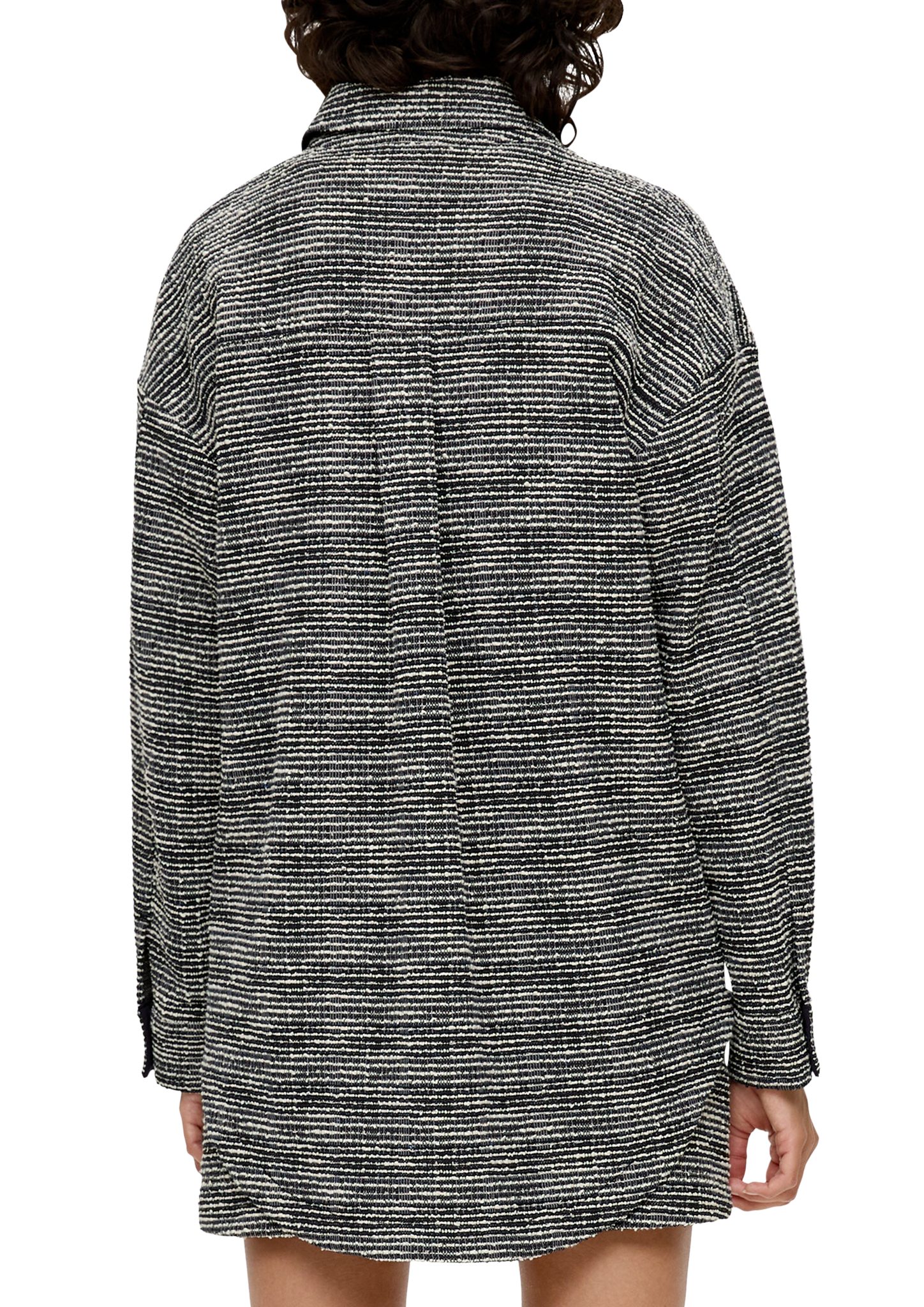 Bouclé Funktionsjacke s.Oliver Oversize-Hemd aus