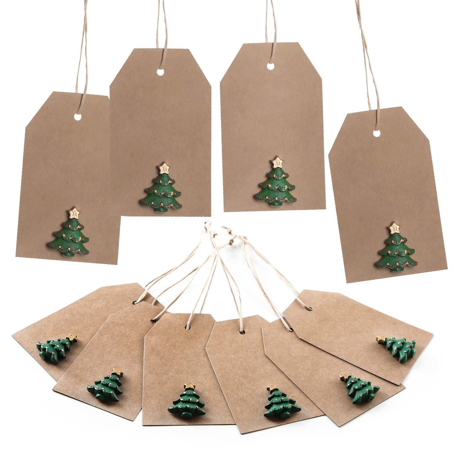 Logbuch-Verlag Dekofigur 10 Weihnachtsanhänger mit Weihnachtsdeko mit Tannenbaum braun grün