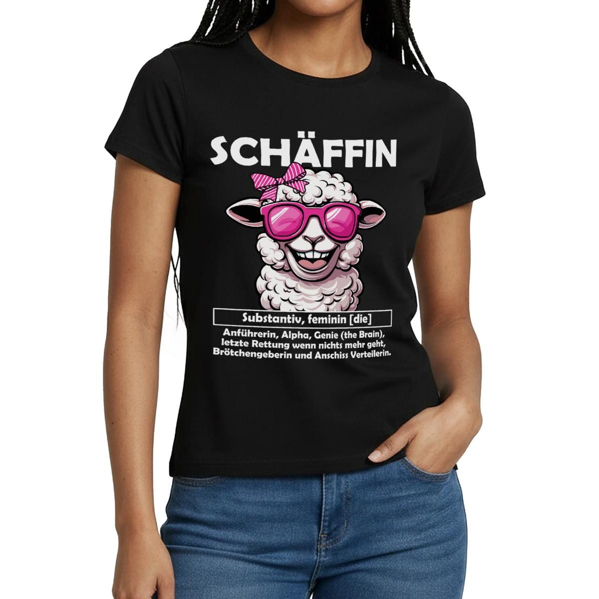 Spreadshirt T-Shirt Schäffin Beste Chefin Teamleiterin Frauen T-Shirt (1-tlg) Slim Fit, fällt klein aus