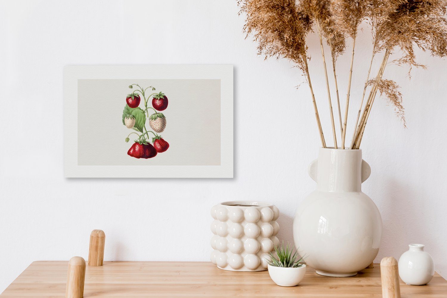 OneMillionCanvasses® Leinwandbild Erdbeeren Leinwandbilder, cm - St), Wandbild Aufhängefertig, - Obst Gesund, Wanddeko, 30x20 (1