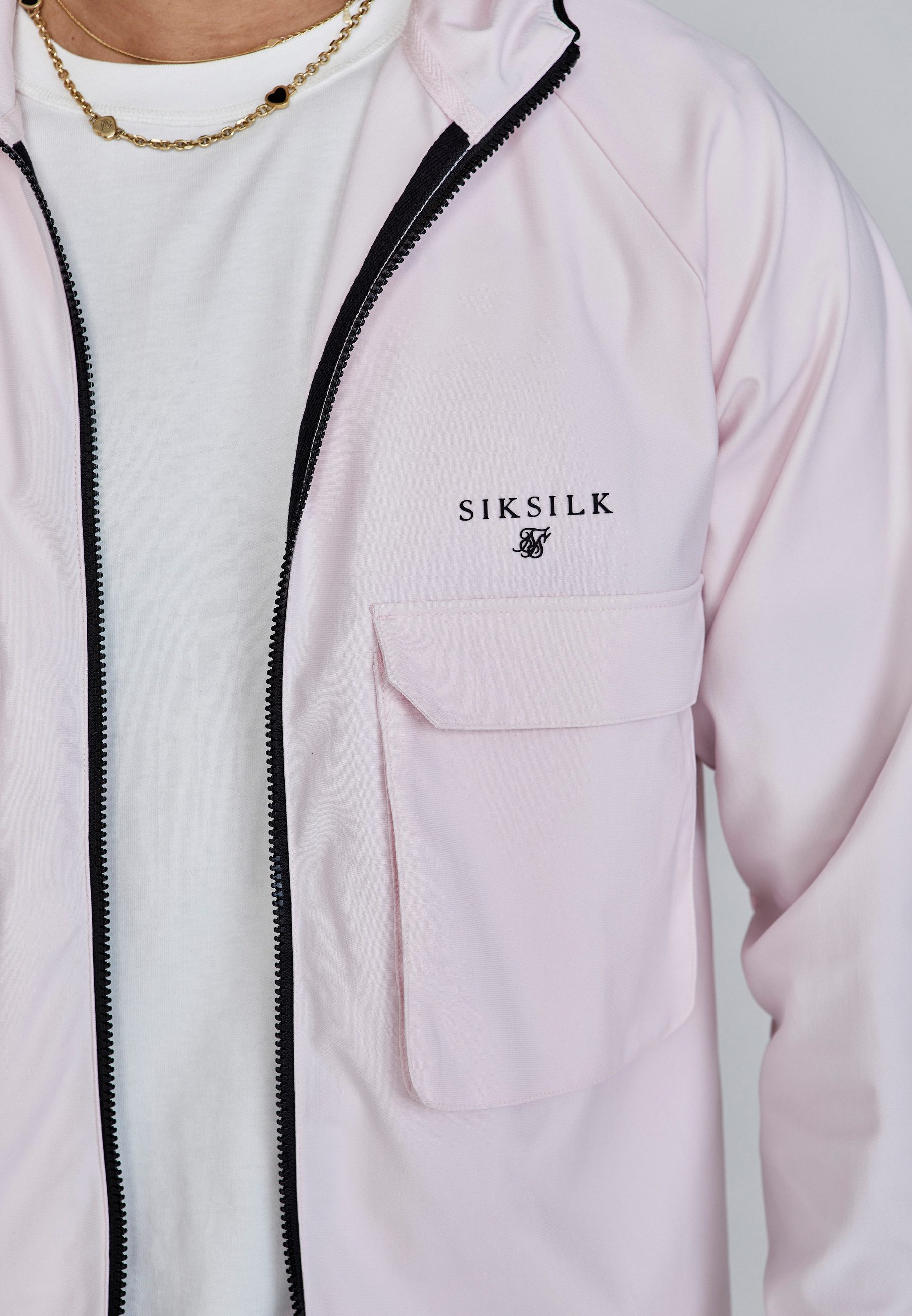 Siksilk Windbreaker SikSilk Herren Pink Leichte Jacke