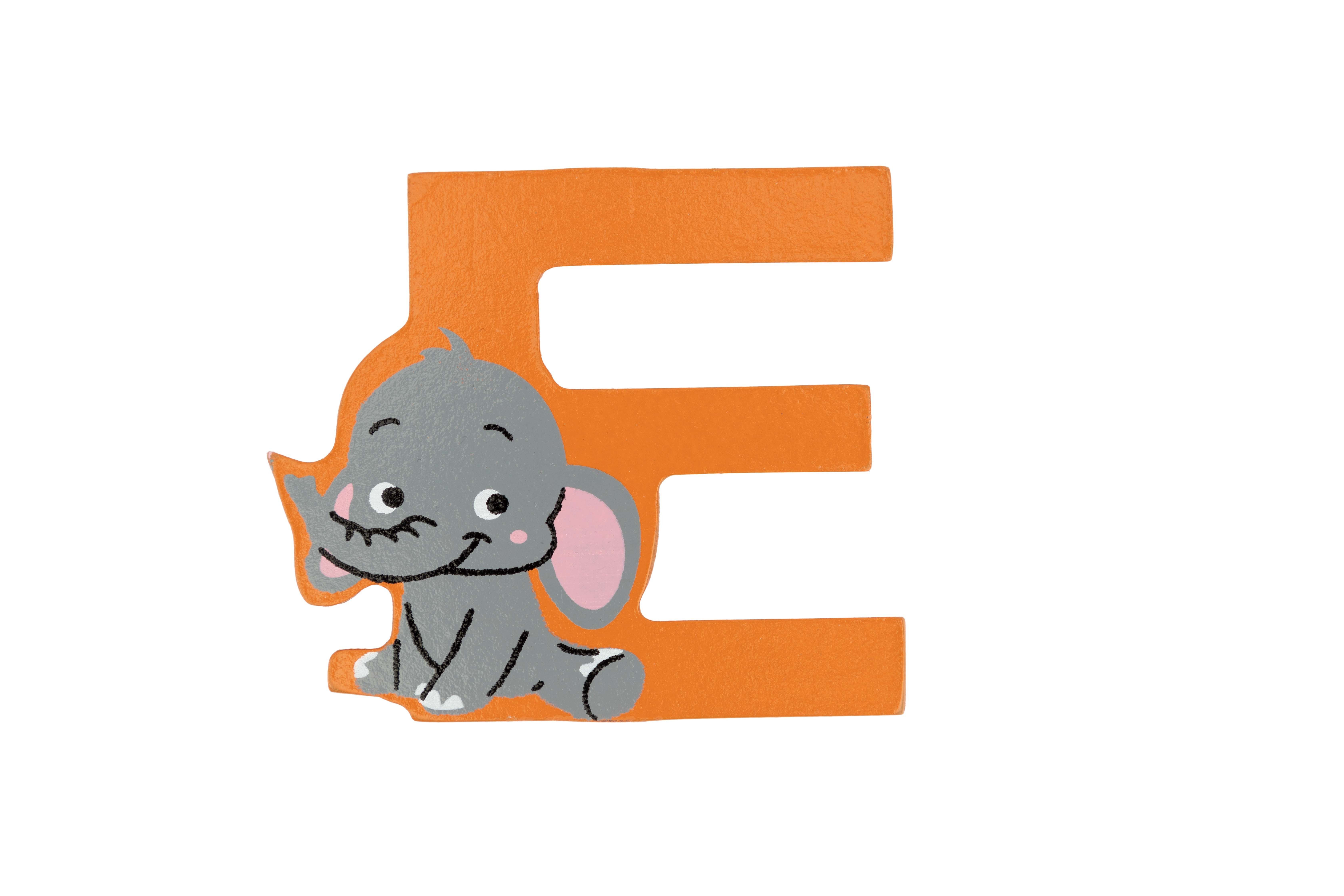 El Puente Deko-Buchstaben Holzbuchstabe E "Elefant", Handmade, Handmade