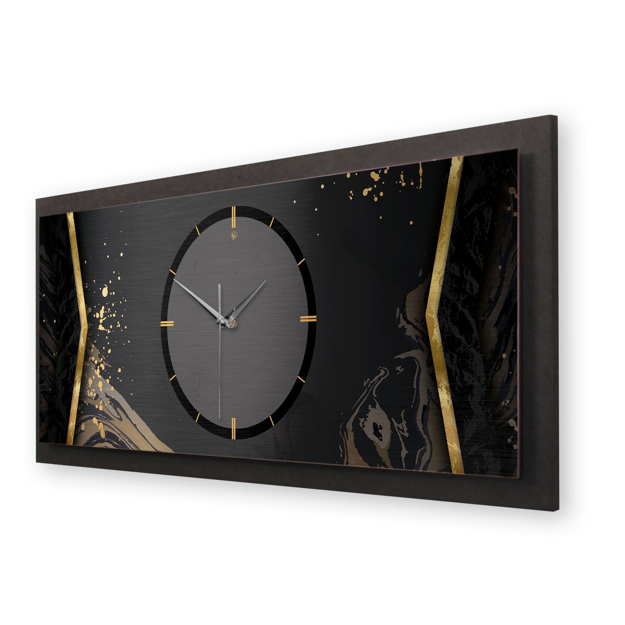 Designer-Wanduhr außergewöhnlich, Black Ticken; Funk- 3D Quarzuhrwerk; oder (ohne Wanduhr Kreative Feder modern) elegant, Abstract