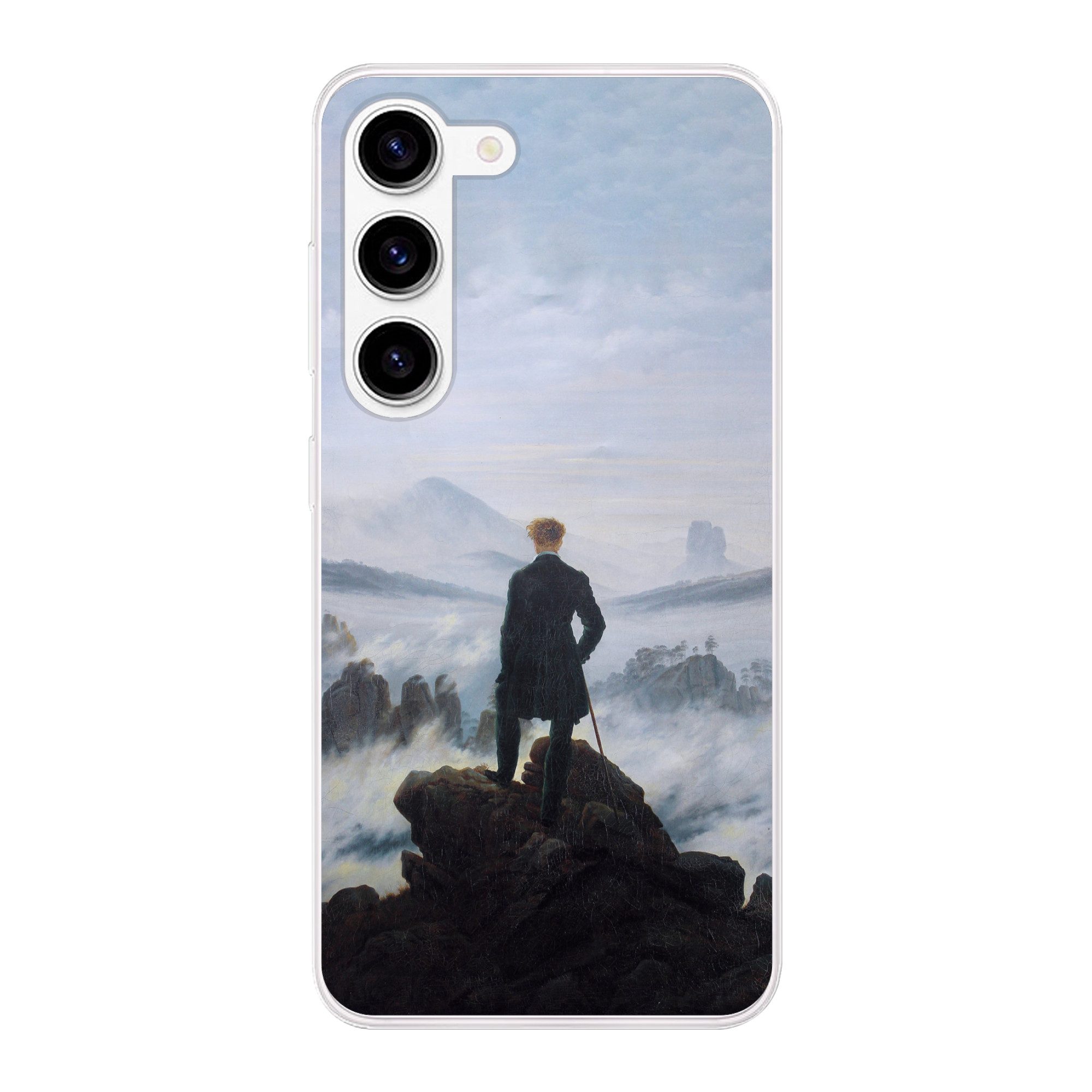 MuchoWow Handyhülle für Samsung Galaxy S23 Der Wanderer über dem Nebelmeer - Caspar David, Phone Case, Silikon, Schutzhülle Dünn