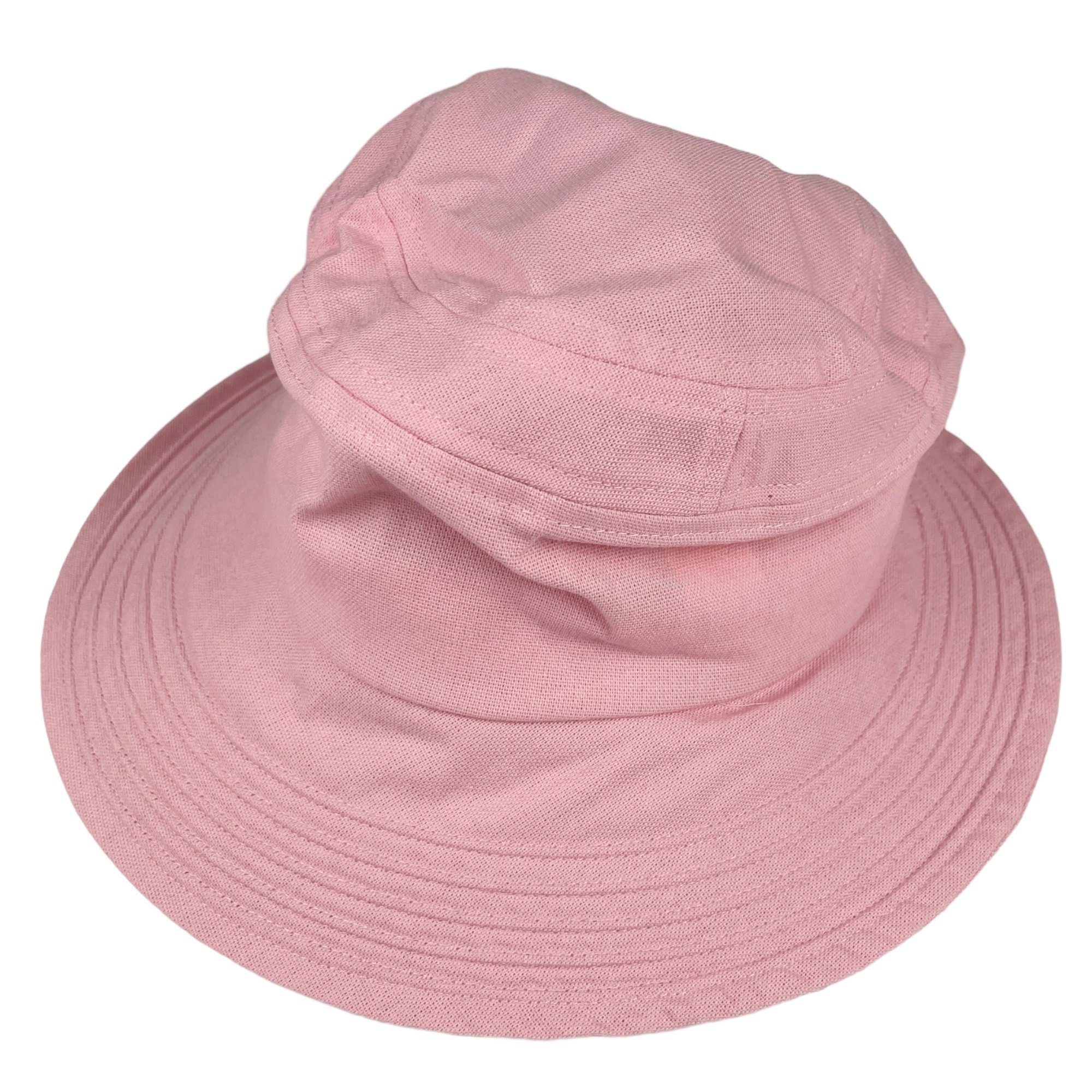 Hat, Sommer Leinen Größenverstellbar, Hut Fischerhut Bucket rosa Modischer Sonnenhut unisex, Taschen4life