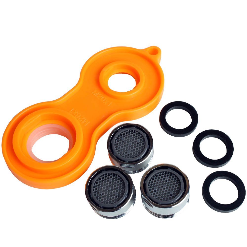 Sanixa Armaturkartusche Spareinsatz, 3er Set Wassersparer Wasserhahn Strahlregler Mischdüse Spareinsatz